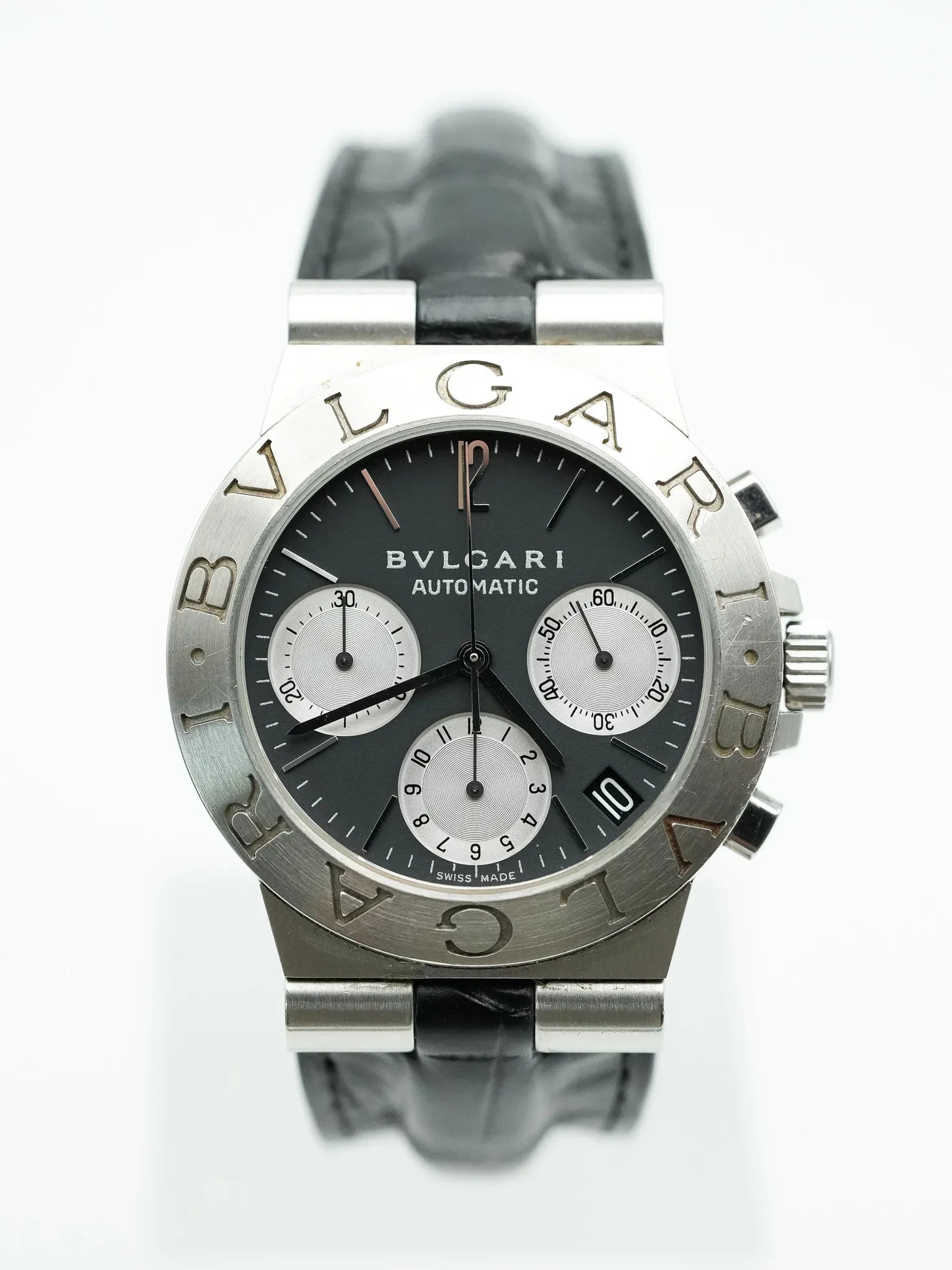 Bvlgari - Diagono Chronograph Cadran Noir - 1990s - Atelier Victor - Vintage Shop