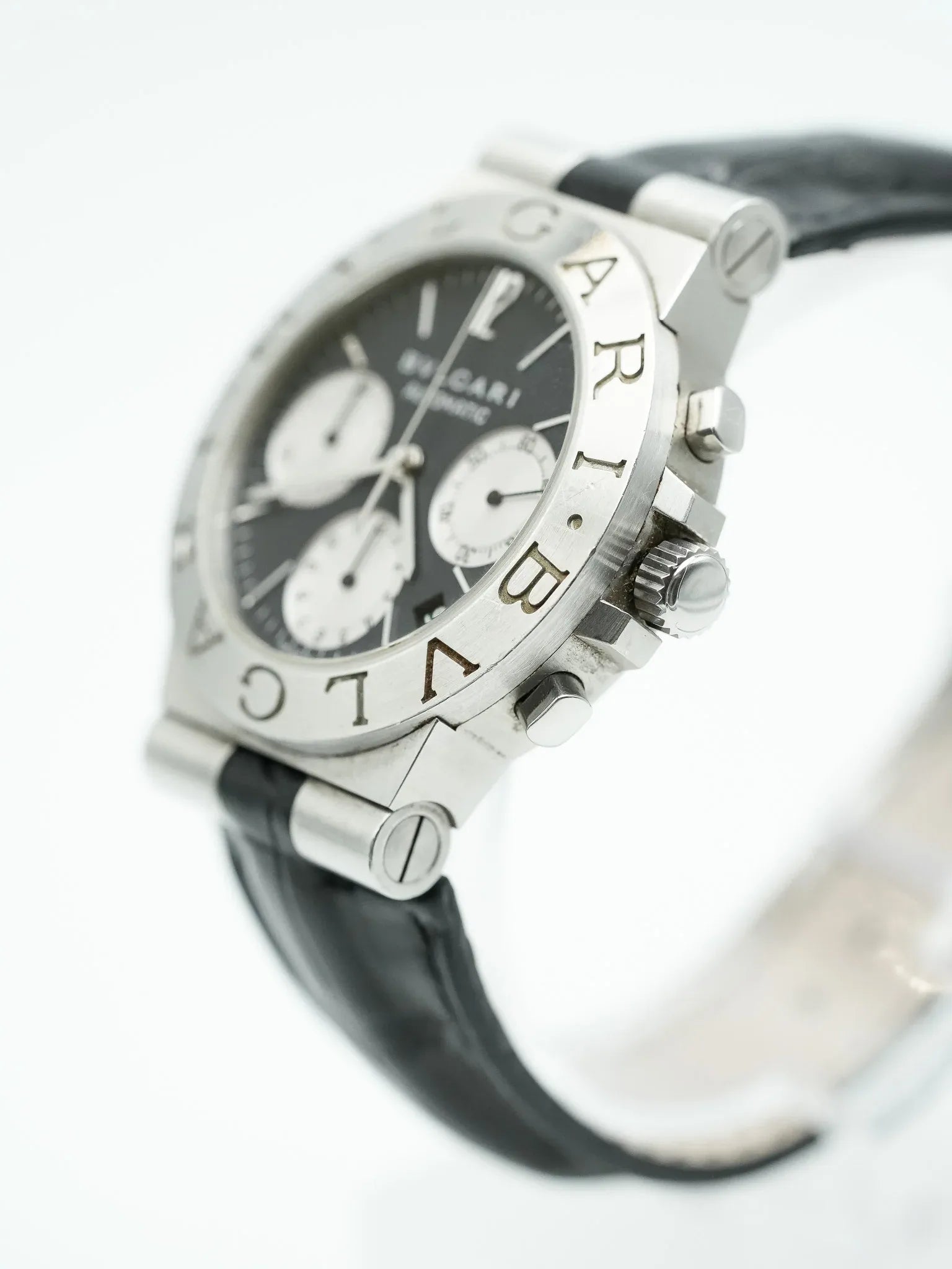 Bvlgari - Diagono Chronograph Cadran Noir - 1990s - Atelier Victor - Vintage Shop
