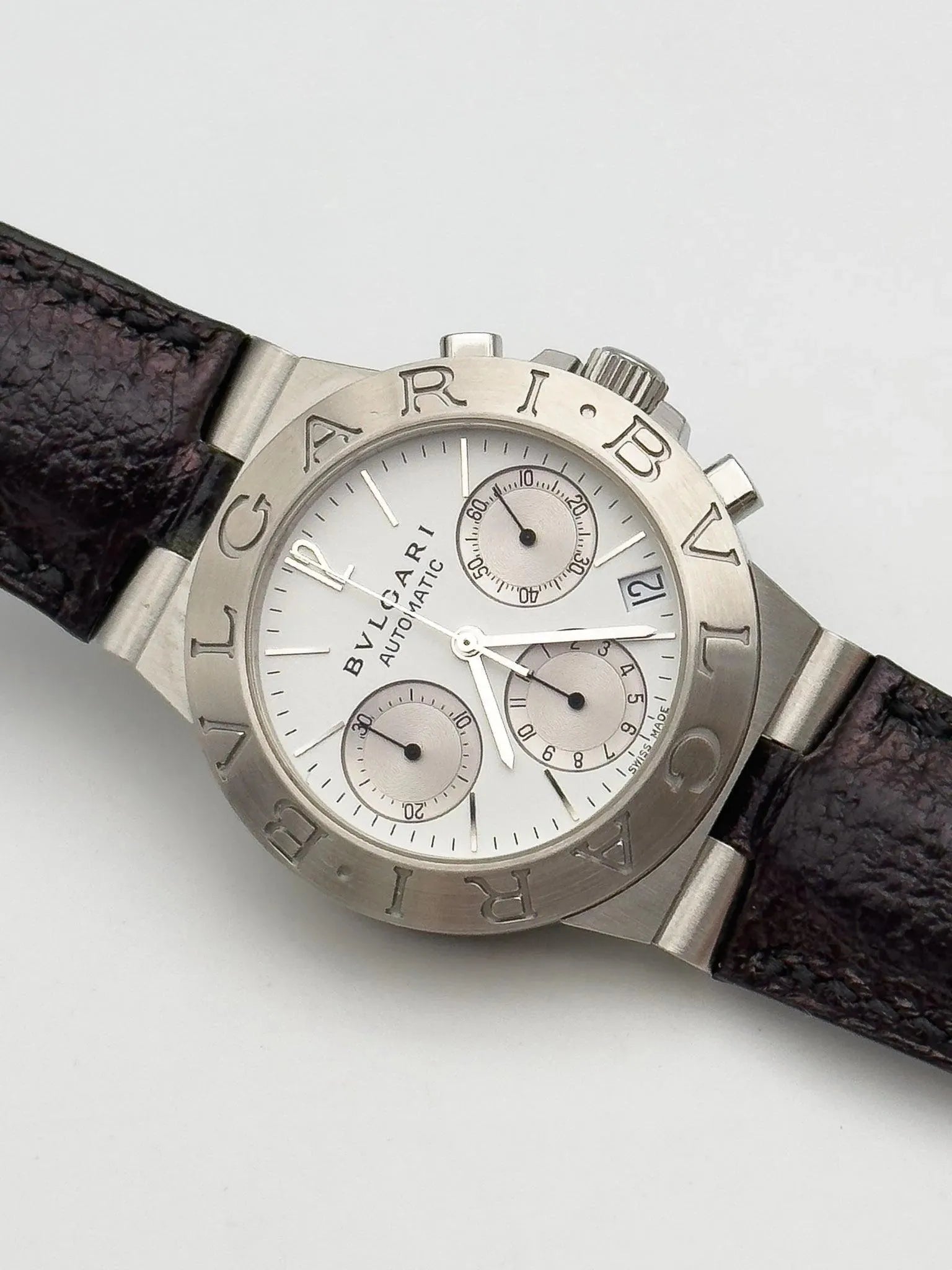 Bvlgari - Diagono Chronograph White - Full Set - 2001 - Atelier Victor Paris - Vintage Watch Shop Dubai
