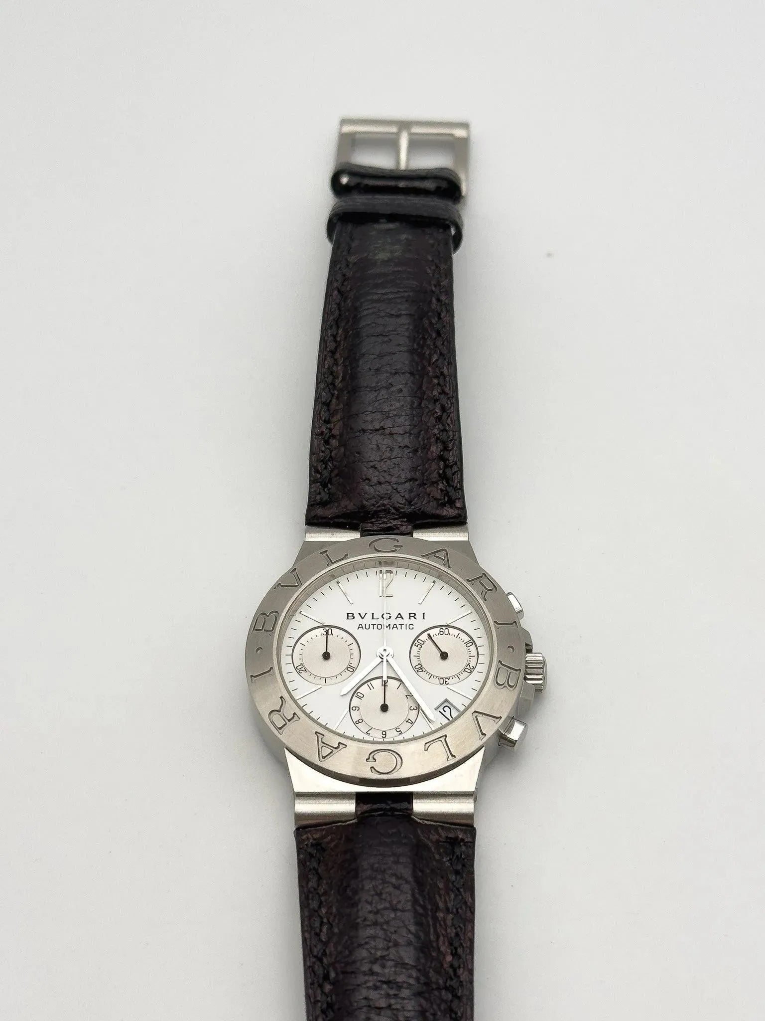 Bvlgari - Diagono Chronograph White - Full Set - 2001 - Atelier Victor Paris - Vintage Watch Shop Dubai