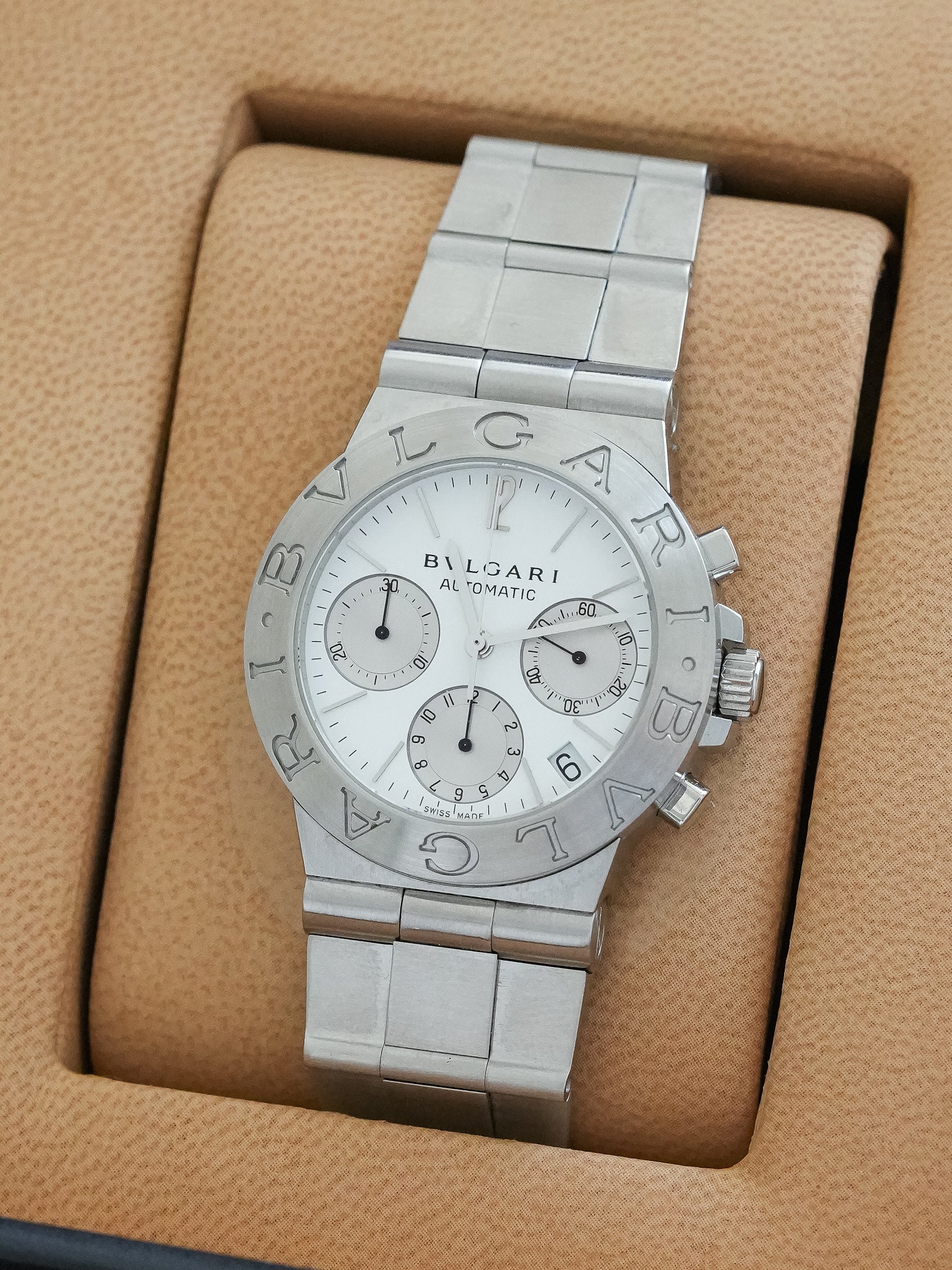 Bvlgari - Diagono Chronographe Acier - boite & papier - 2004 - Atelier Victor - Vintage Shop