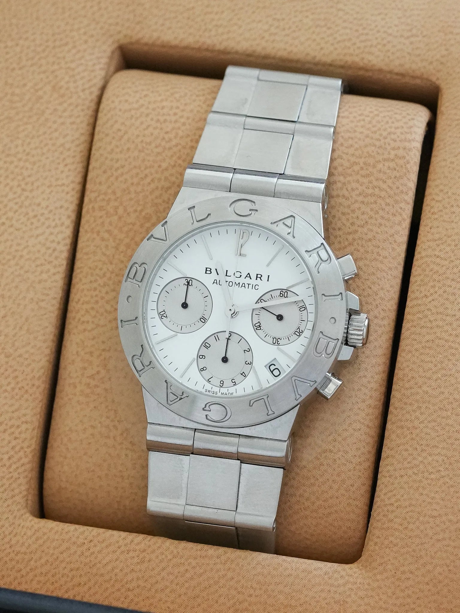 Bvlgari - Diagono Chronographe Acier - boite & papier - 2004 - Atelier Victor - Vintage Shop