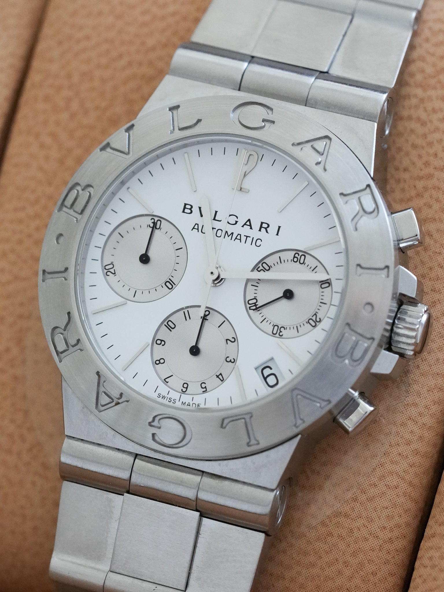 Bvlgari - Diagono Chronographe Acier - boite & papier - 2004 - Atelier Victor - Vintage Shop
