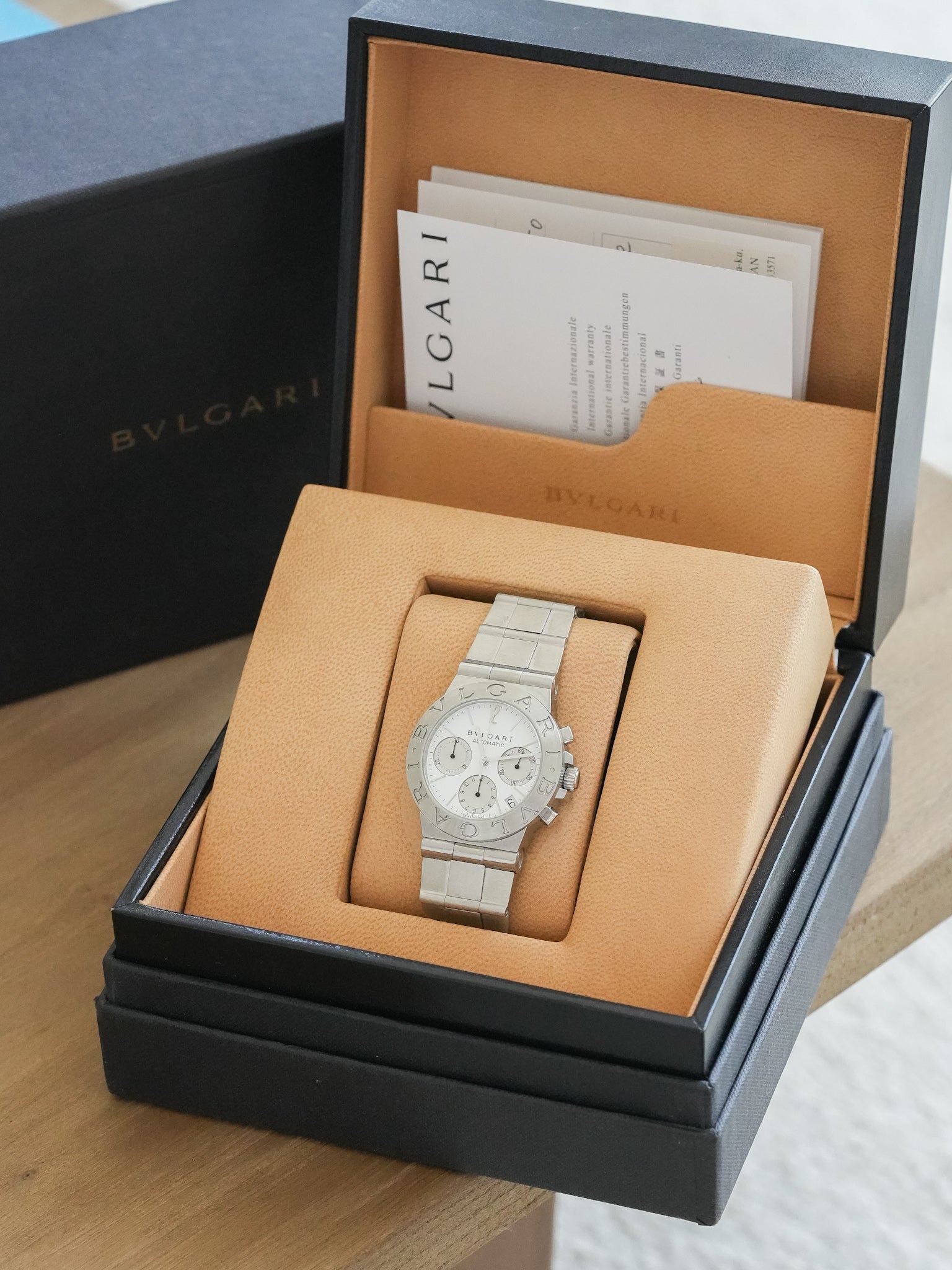 Bvlgari - Diagono Chronographe Acier - boite & papier - 2004 - Atelier Victor - Vintage Shop