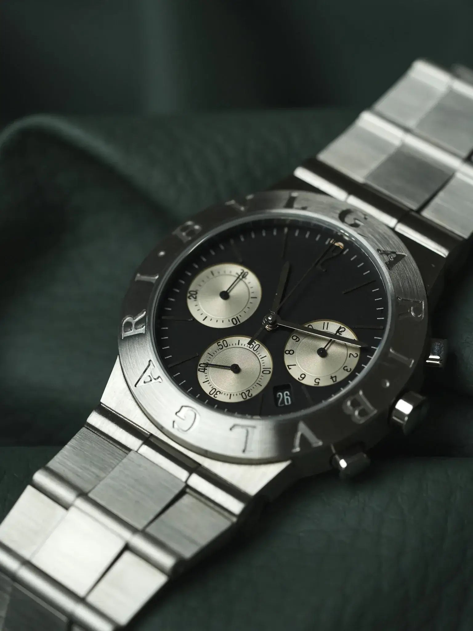 Bvlgari - Diagono Chronographe Acier Cadran Noir - papier - 2000s - Atelier Victor