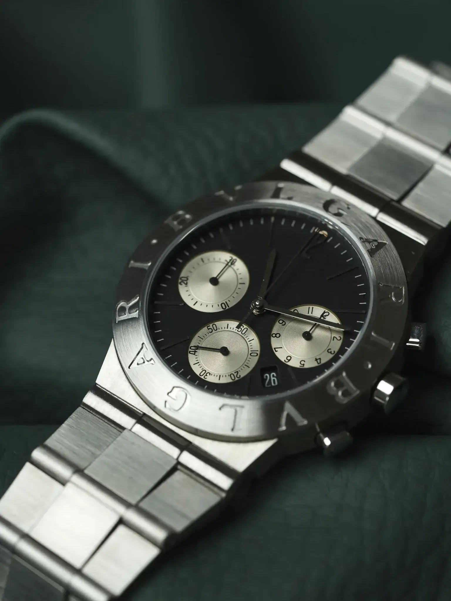 Bvlgari - Diagono Chronographe Acier Cadran Noir - papier - 2000s - Atelier Victor