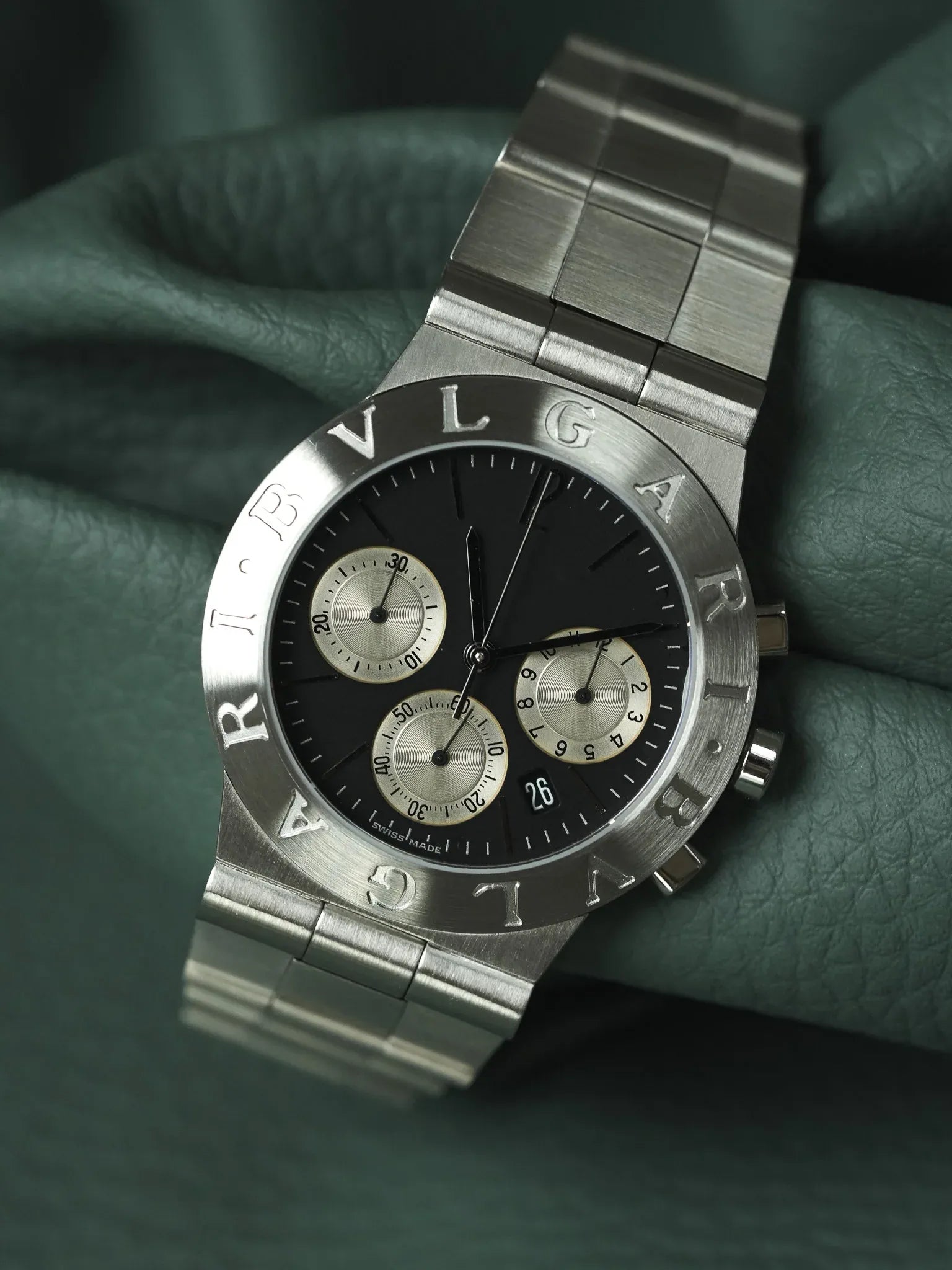 Bvlgari - Diagono Chronographe Acier Cadran Noir - papier - 2000s - Atelier Victor