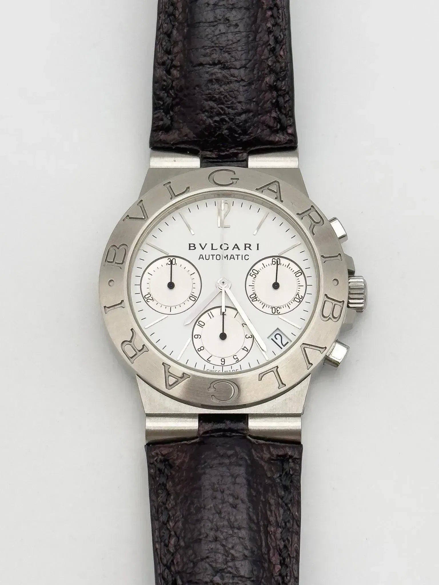 Bvlgari - Diagono Chronographe blanc - boite & papier - 2001 - Atelier Victor