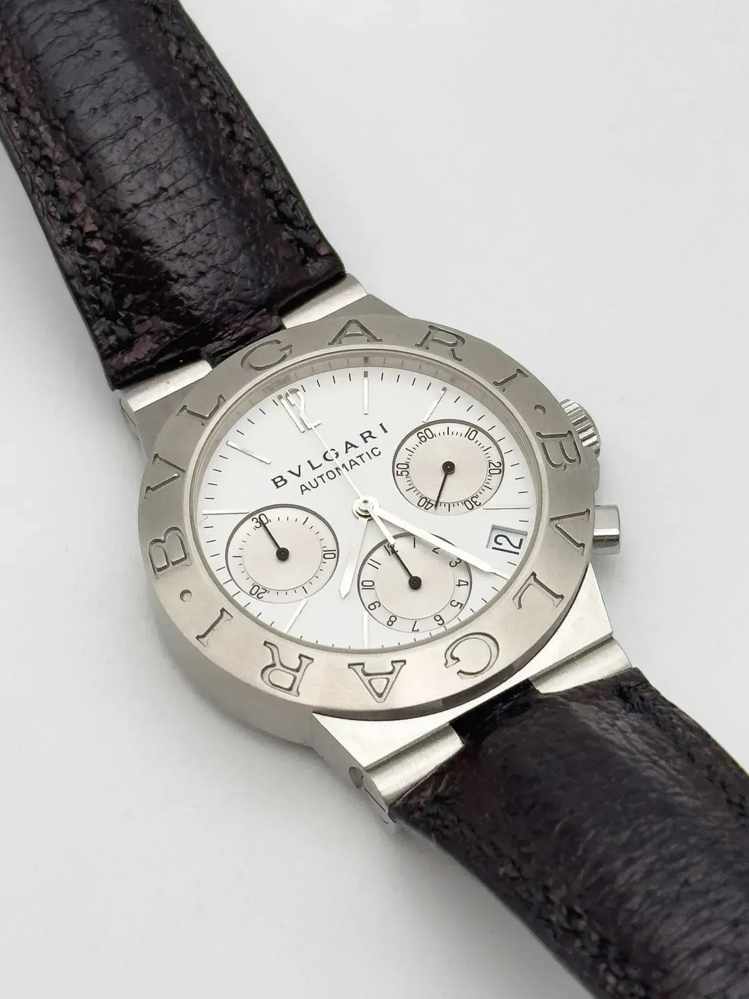 Bvlgari - Diagono Chronographe blanc - boite & papier - 2001 - Atelier Victor