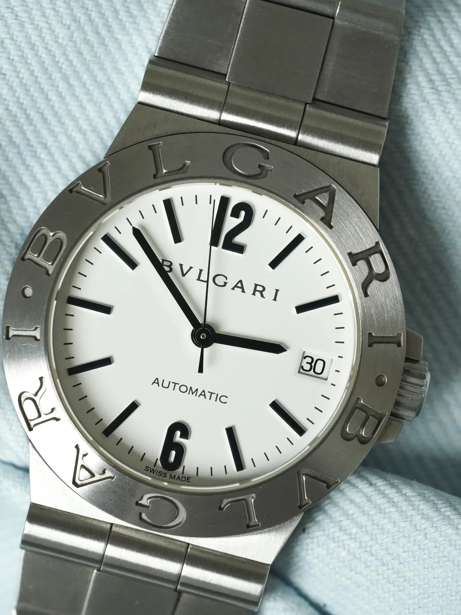Bvlgari - LCV35S Diagono Automatique Acier Cadran blanc - 2000s - Atelier Victor
