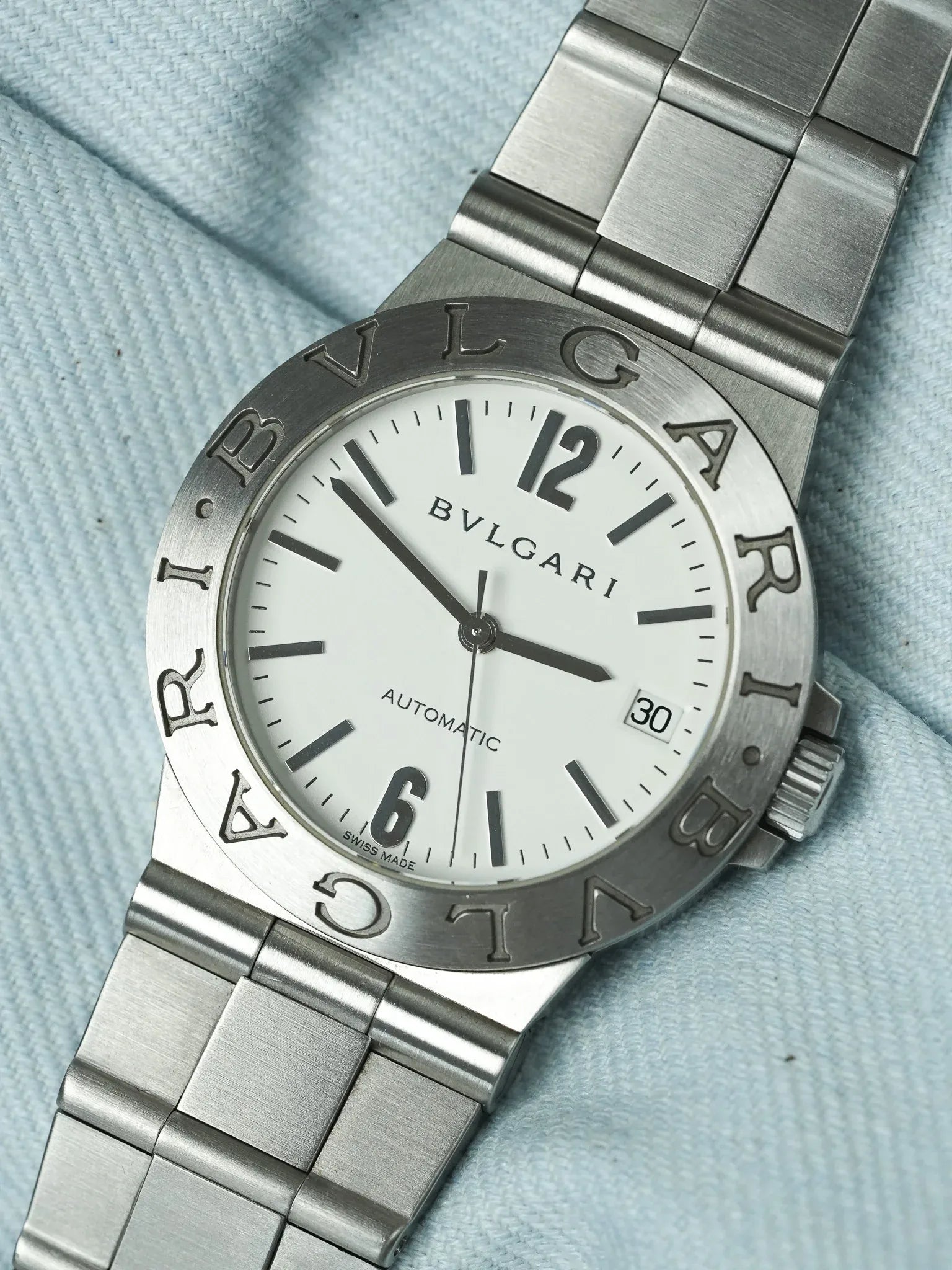 Bvlgari - LCV35S Diagono Automatique Acier Cadran blanc - 2000s - Atelier Victor