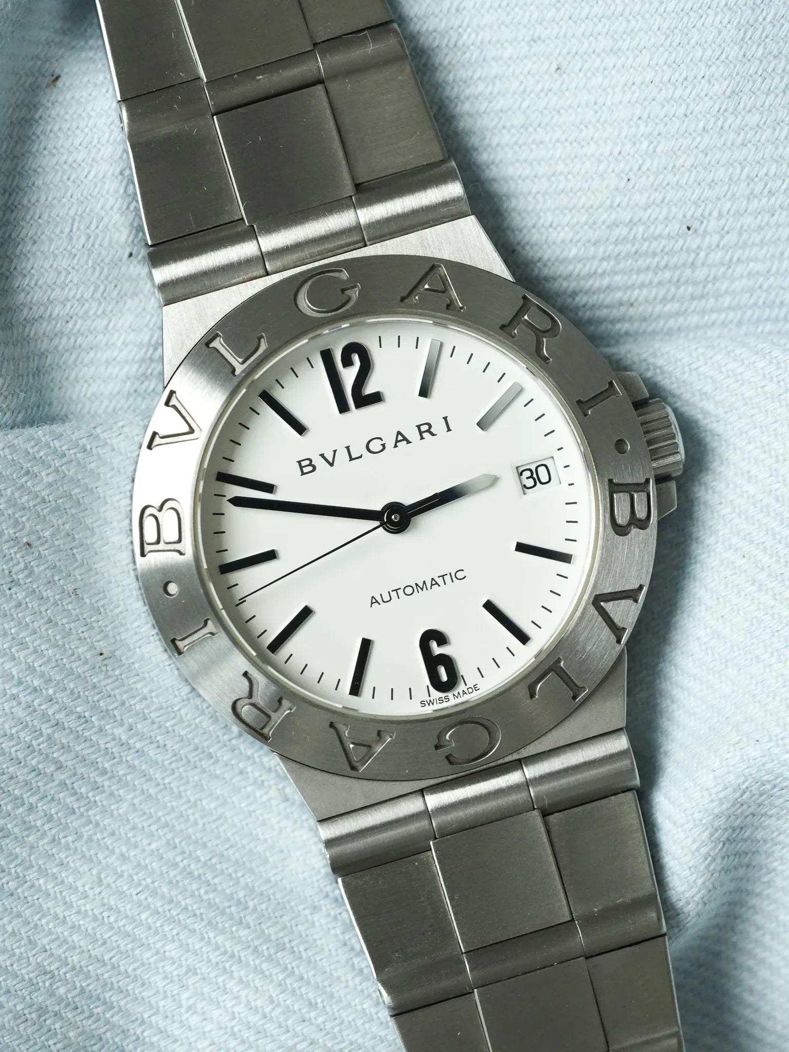 Bvlgari - LCV35S Diagono Automatique Acier Cadran blanc - 2000s - Atelier Victor