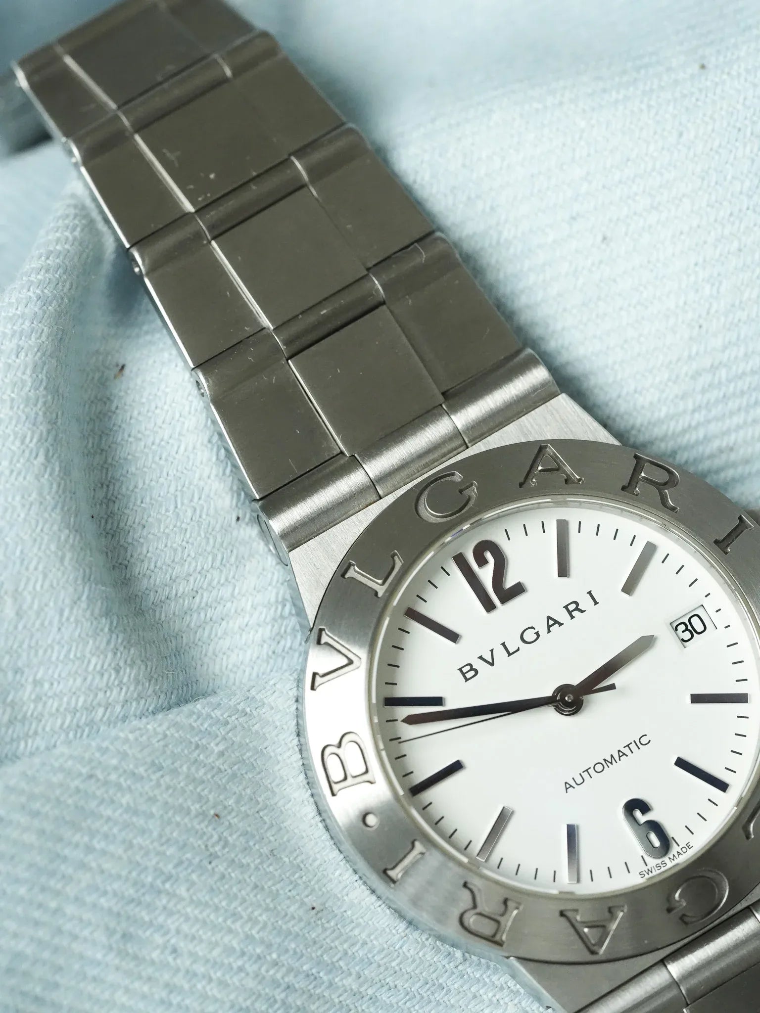 Bvlgari - LCV35S Diagono Automatique Acier Cadran blanc - 2000s - Atelier Victor