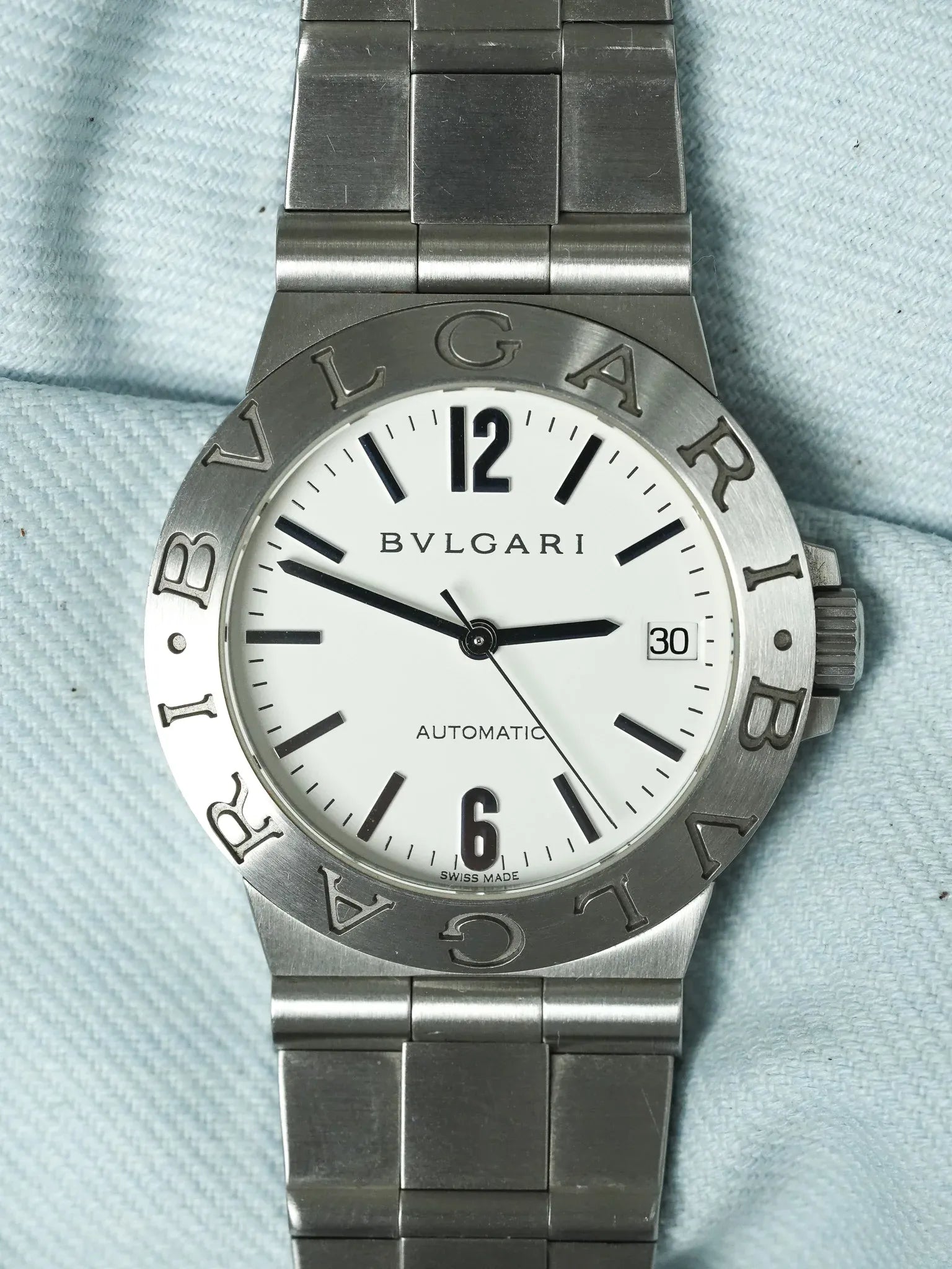 Bvlgari - LCV35S Diagono Automatique Acier Cadran blanc - 2000s - Atelier Victor