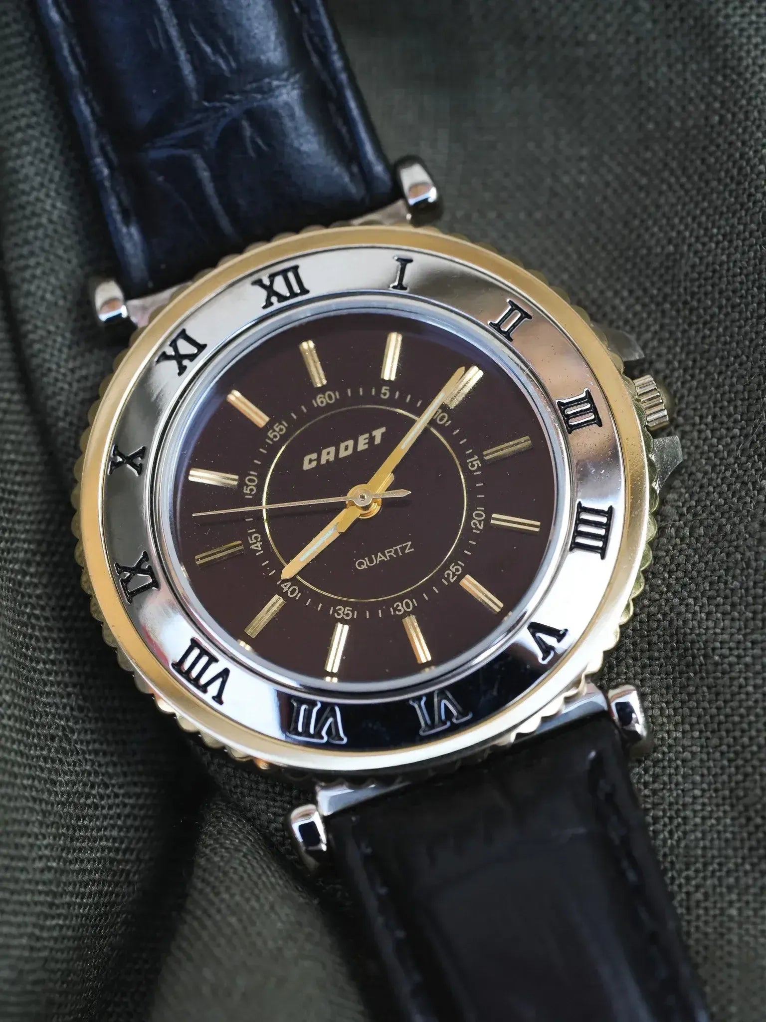 Cadet - Acier Or Cadran noir - 1990s - Atelier Victor