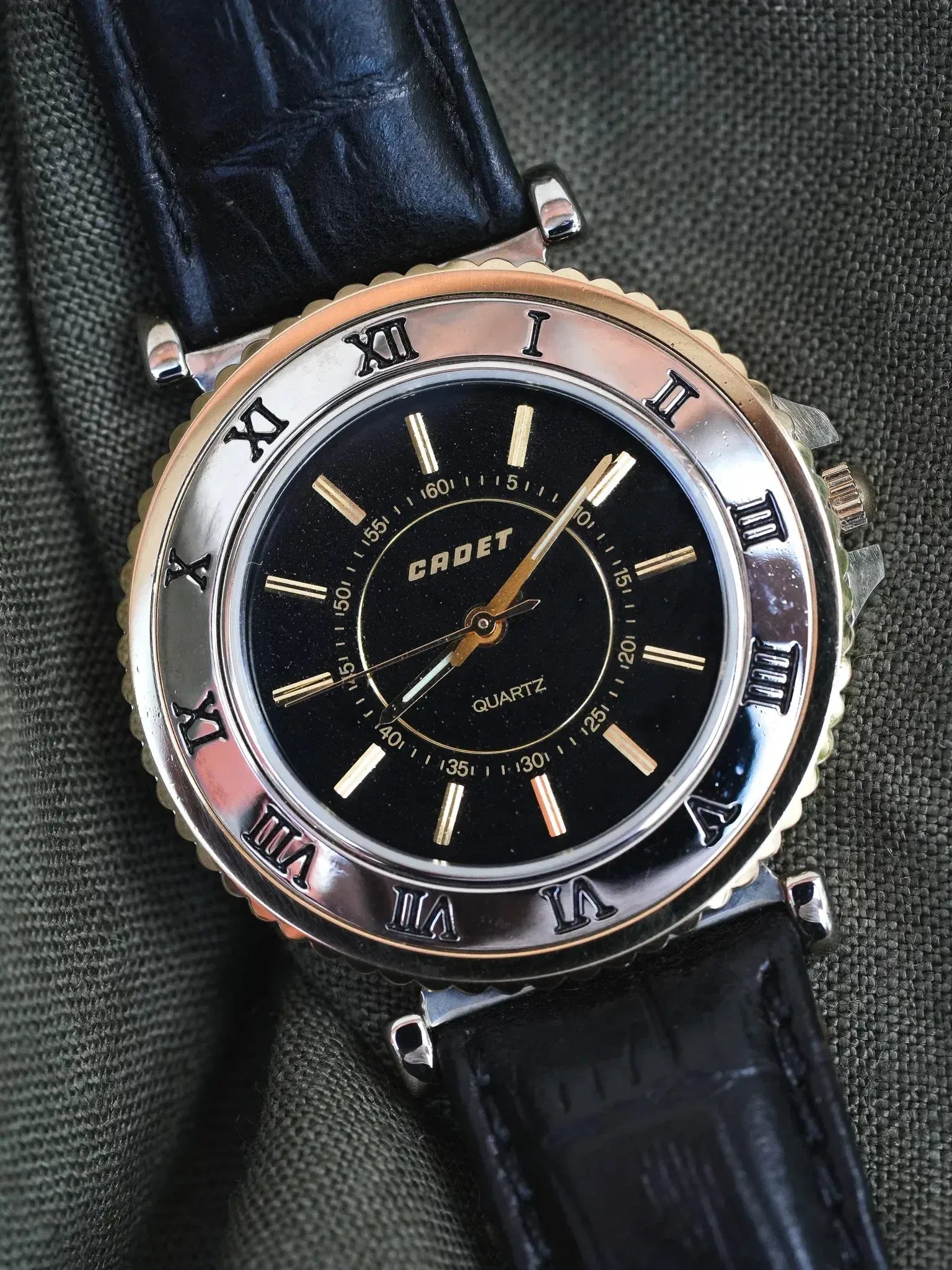 Cadet - Acier Or Cadran noir - 1990s - Atelier Victor