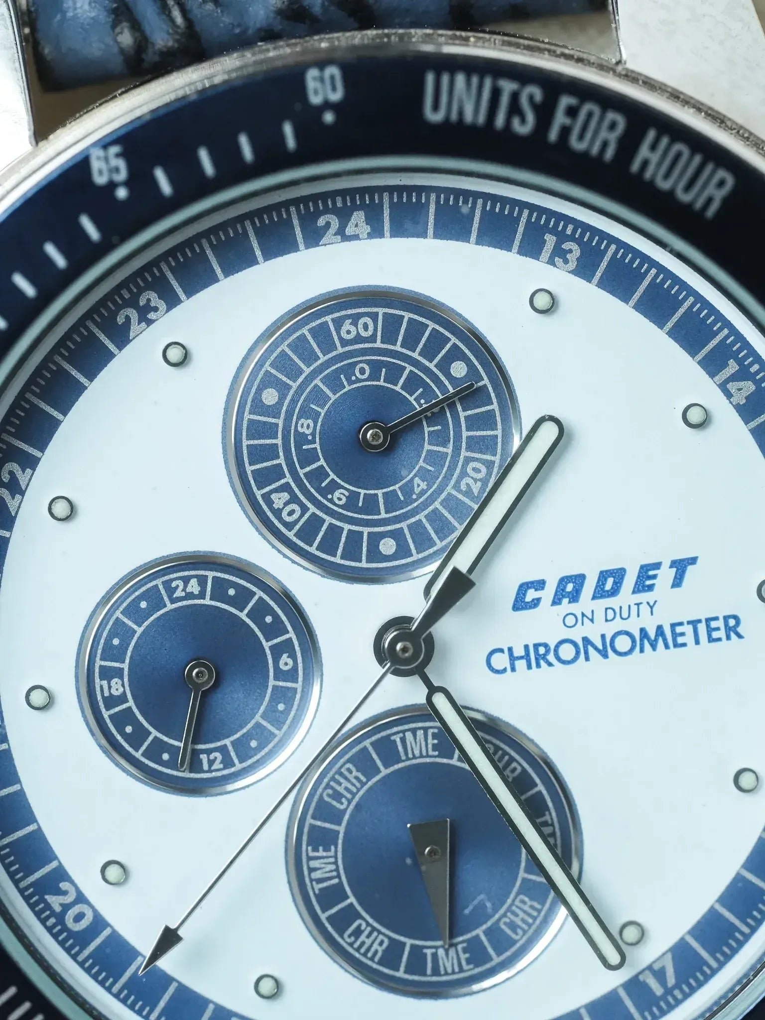 Cadet - Chronographe Acier Bleu - NOS - 1980s - Atelier Victor