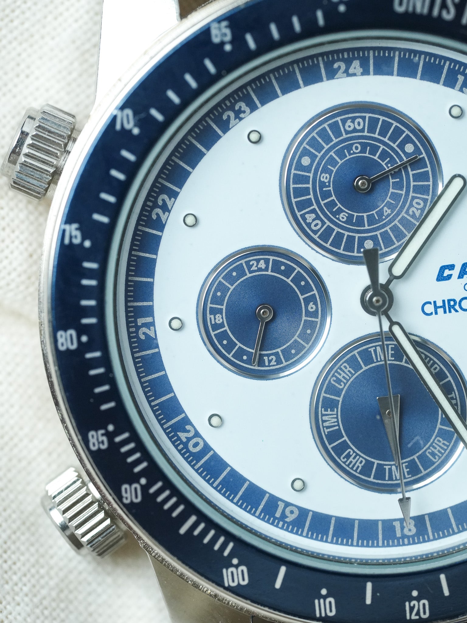 Cadet - Chronographe Acier Bleu - NOS - 1980s - Atelier Victor - Vintage Shop