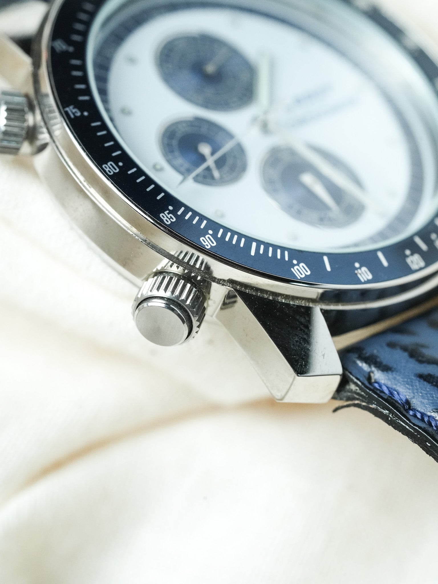 Cadet - Chronographe Acier Bleu - NOS - 1980s - Atelier Victor - Vintage Shop
