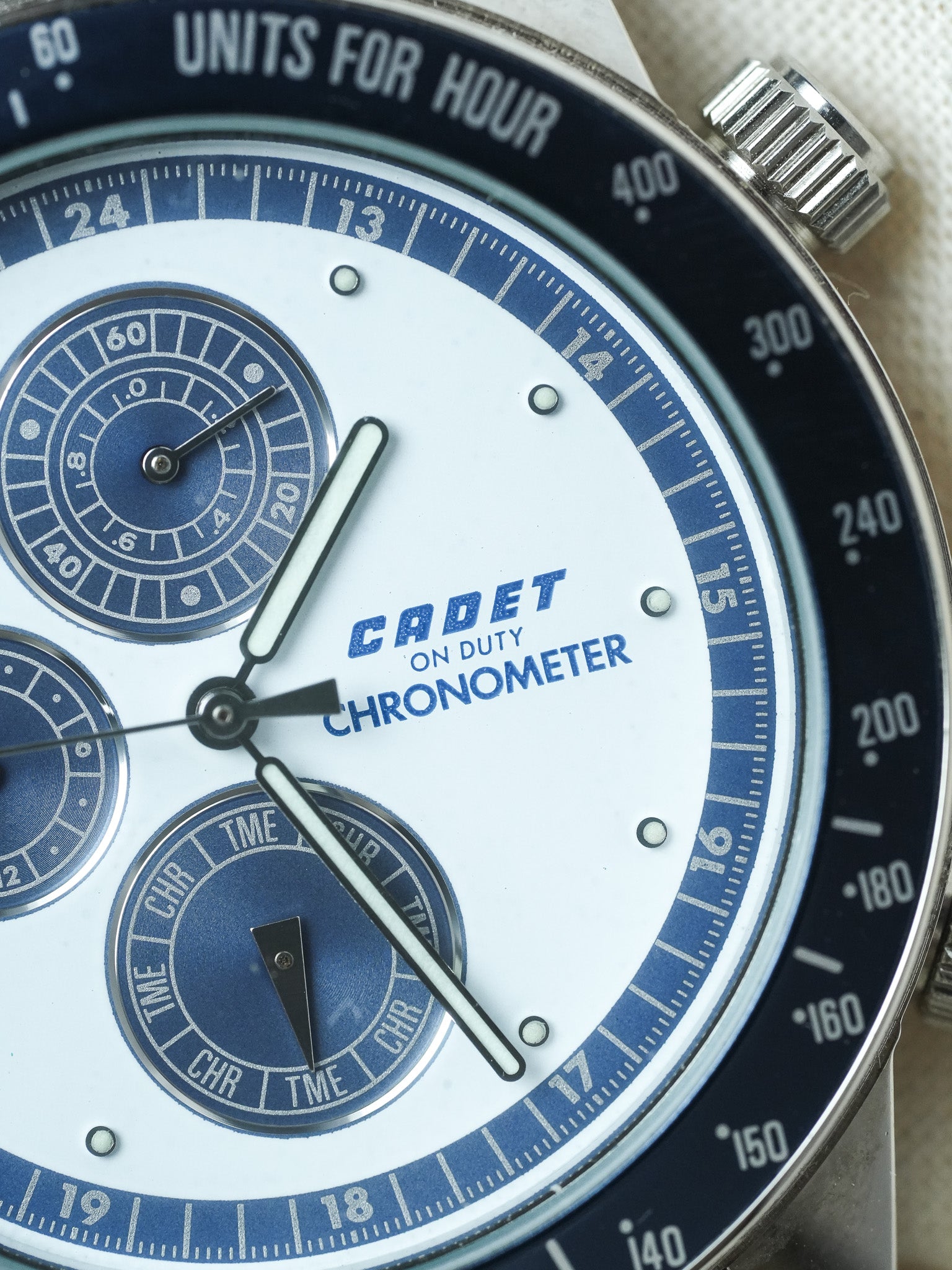 Cadet - Chronographe Acier Bleu - NOS - 1980s - Atelier Victor - Vintage Shop