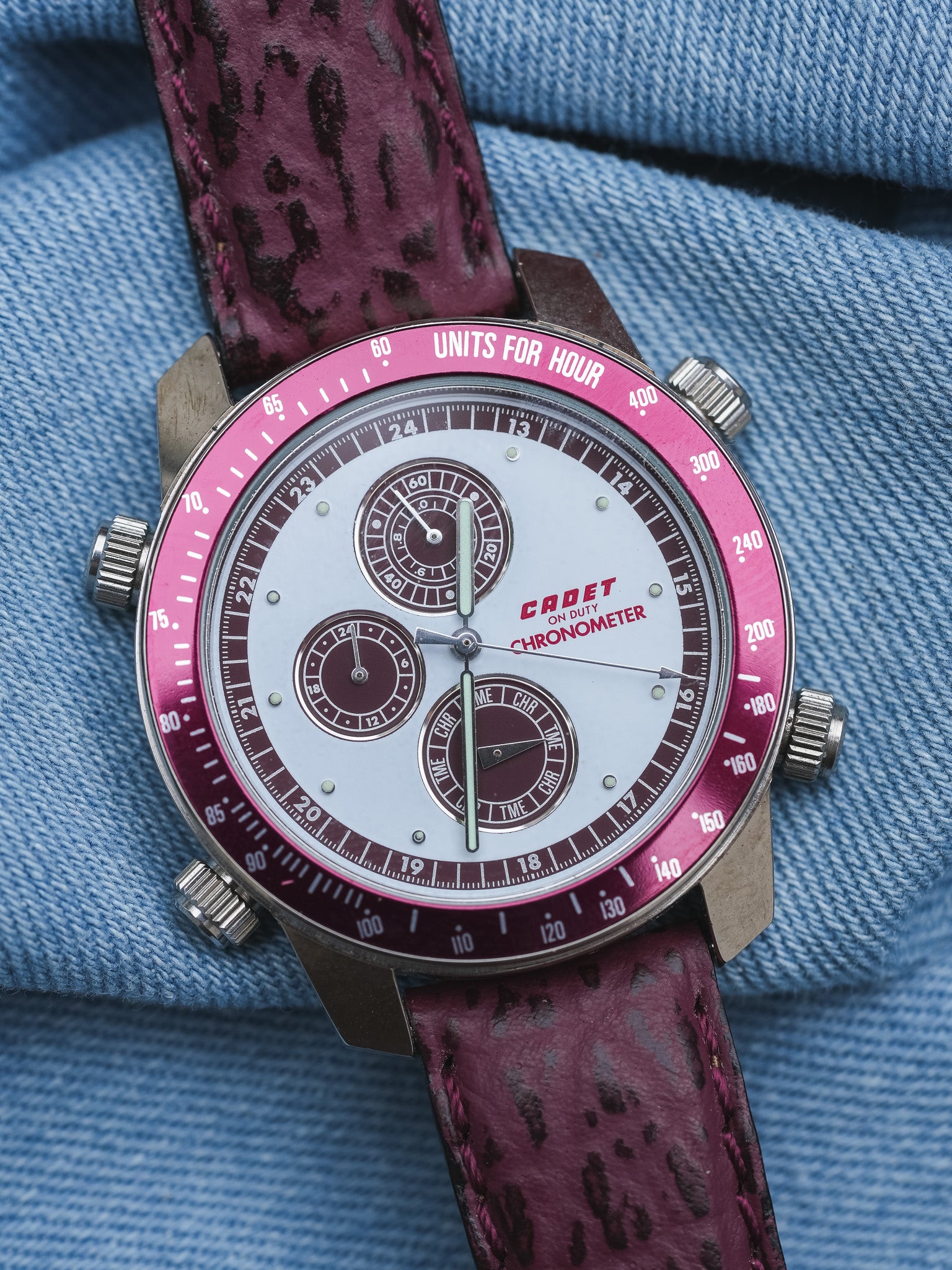Cadet - Chronographe Poupre Multifonctions - NOS - 1980s - Atelier Victor - Vintage Shop