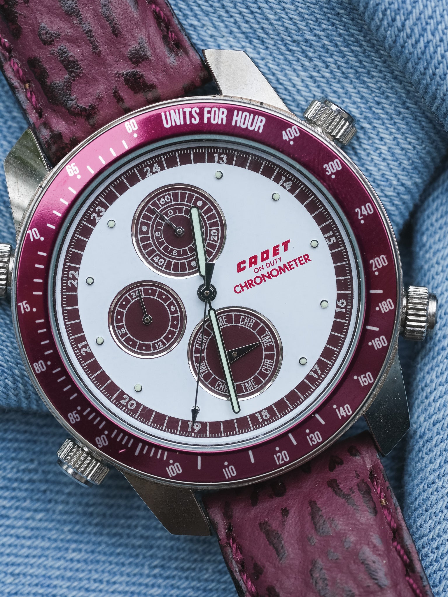 Cadet - Chronographe Poupre Multifonctions - NOS - 1980s - Atelier Victor - Vintage Shop
