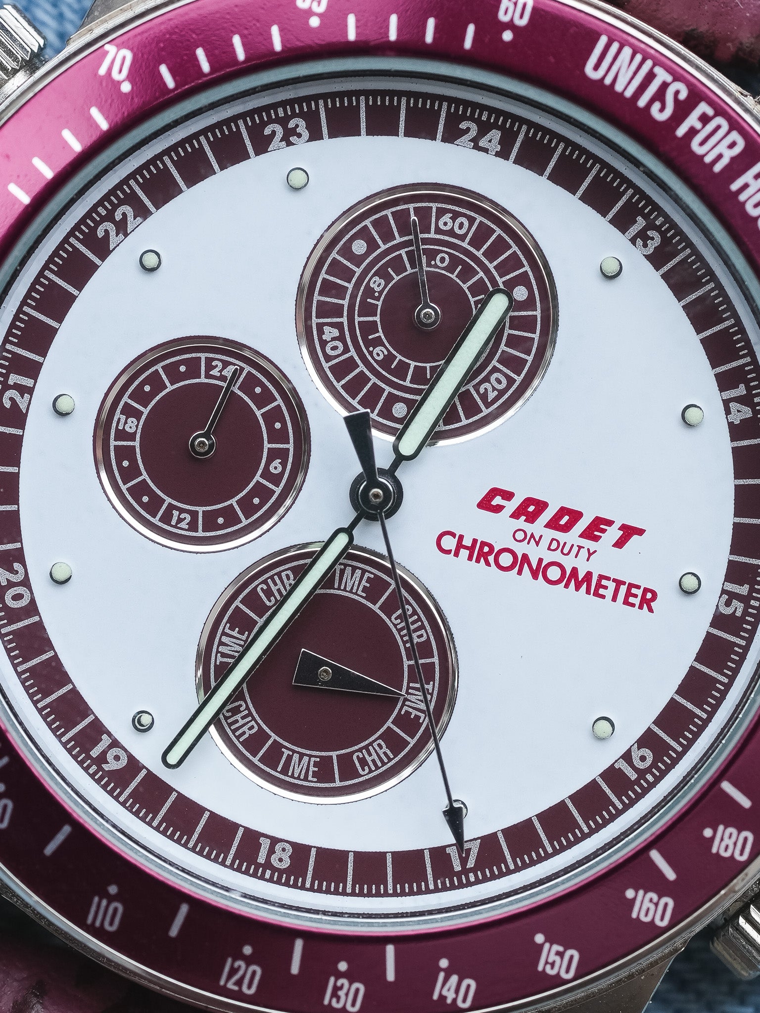 Cadet - Chronographe Poupre Multifonctions - NOS - 1980s - Atelier Victor - Vintage Shop