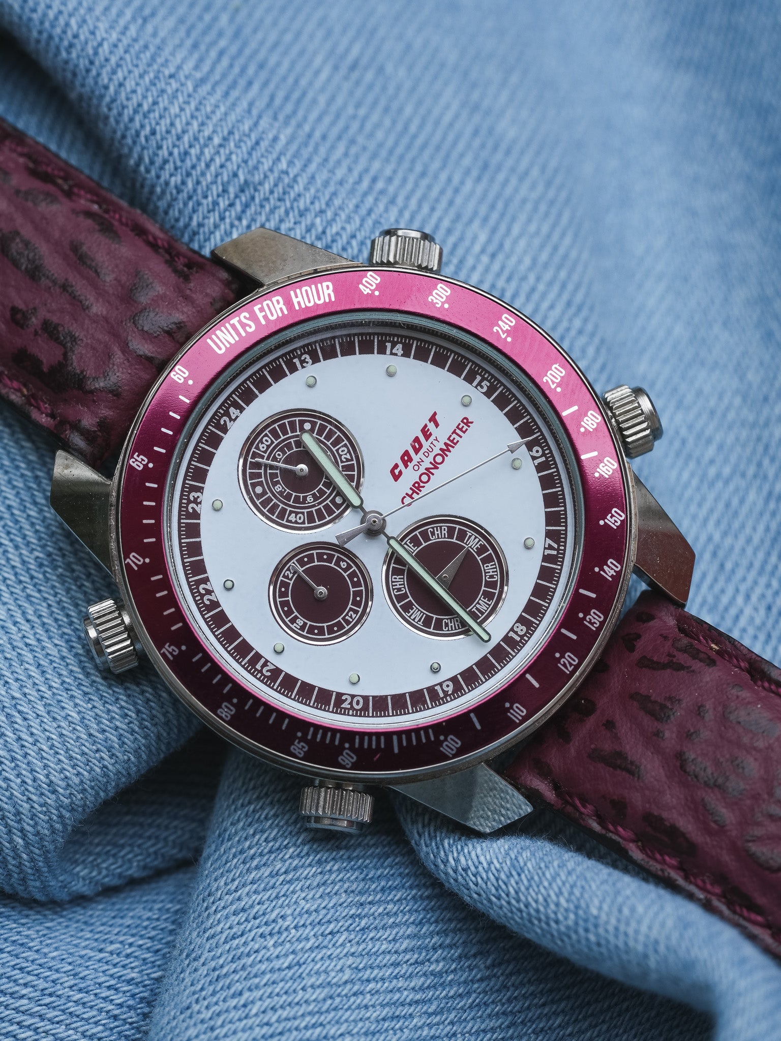 Cadet - Chronographe Poupre Multifonctions - NOS - 1980s - Atelier Victor - Vintage Shop
