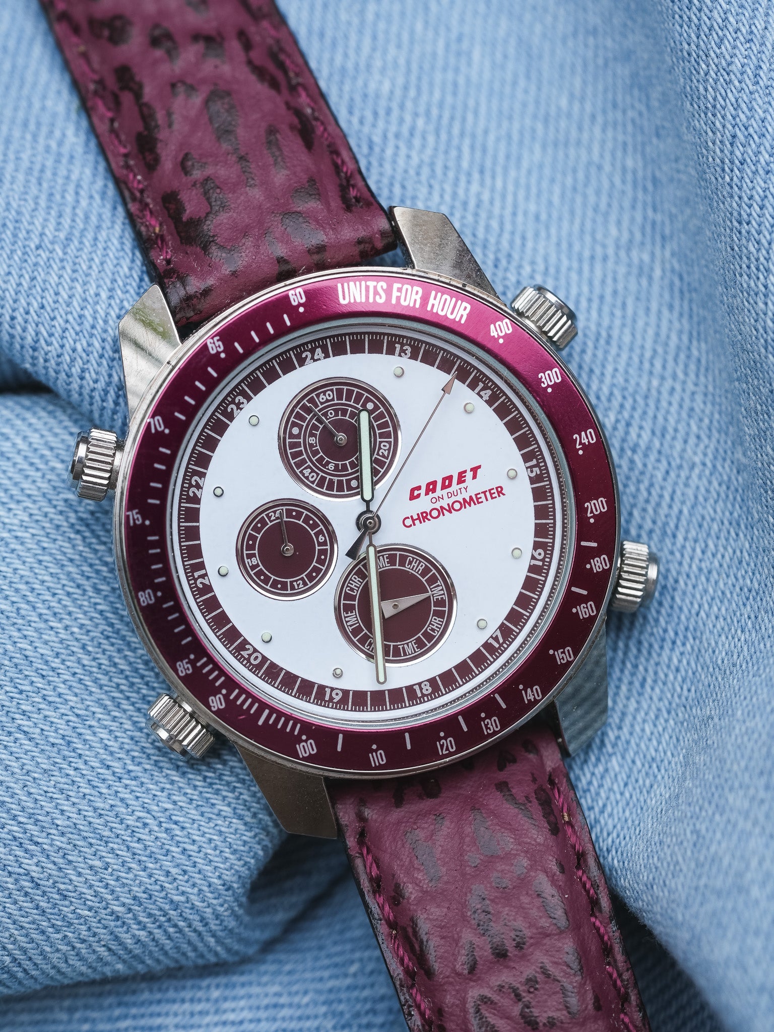 Cadet - Chronographe Poupre Multifonctions - NOS - 1980s - Atelier Victor - Vintage Shop