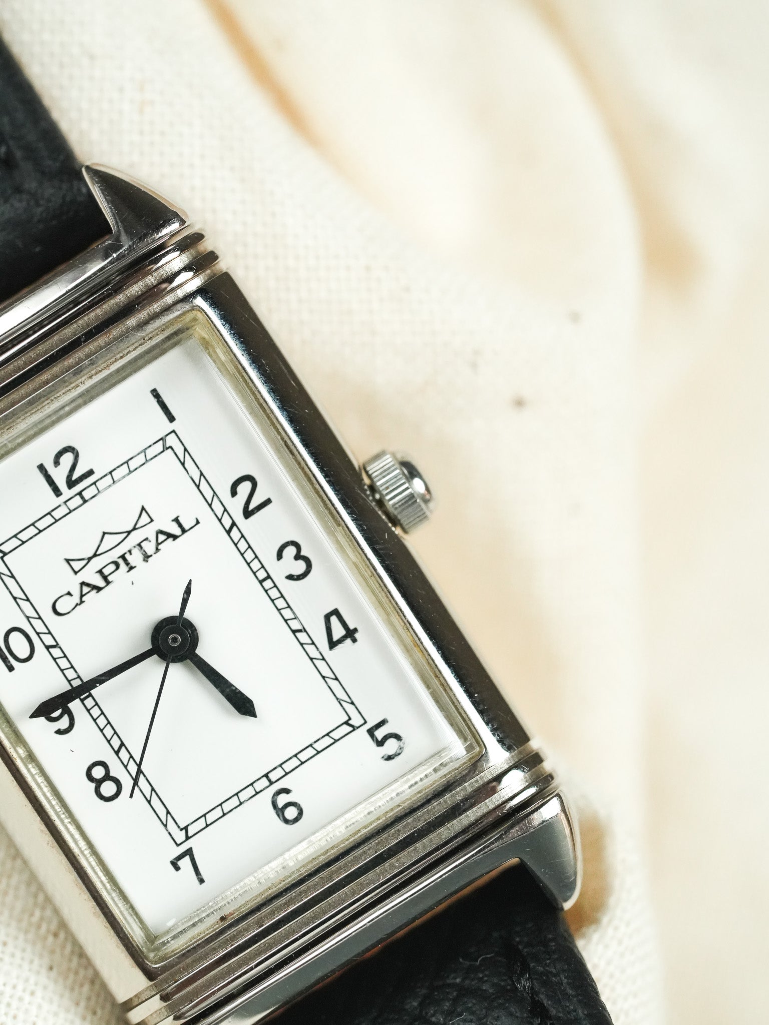 Capital - Tank Reverso Acier Cadran blanc Quartz - 1990s - Atelier Victor - Vintage Shop
