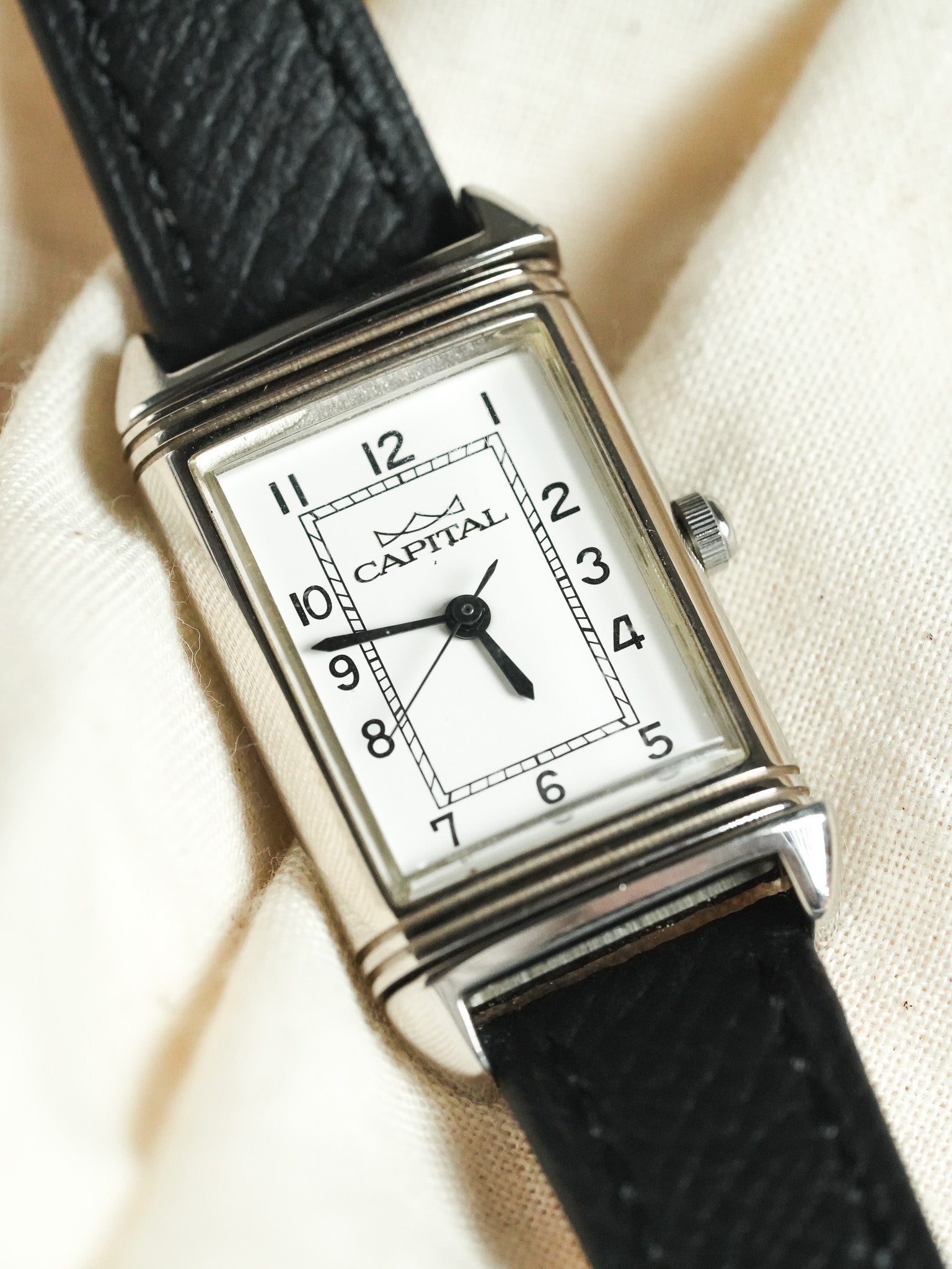 Capital - Tank Reverso Acier Cadran blanc Quartz - 1990s - Atelier Victor - Vintage Shop