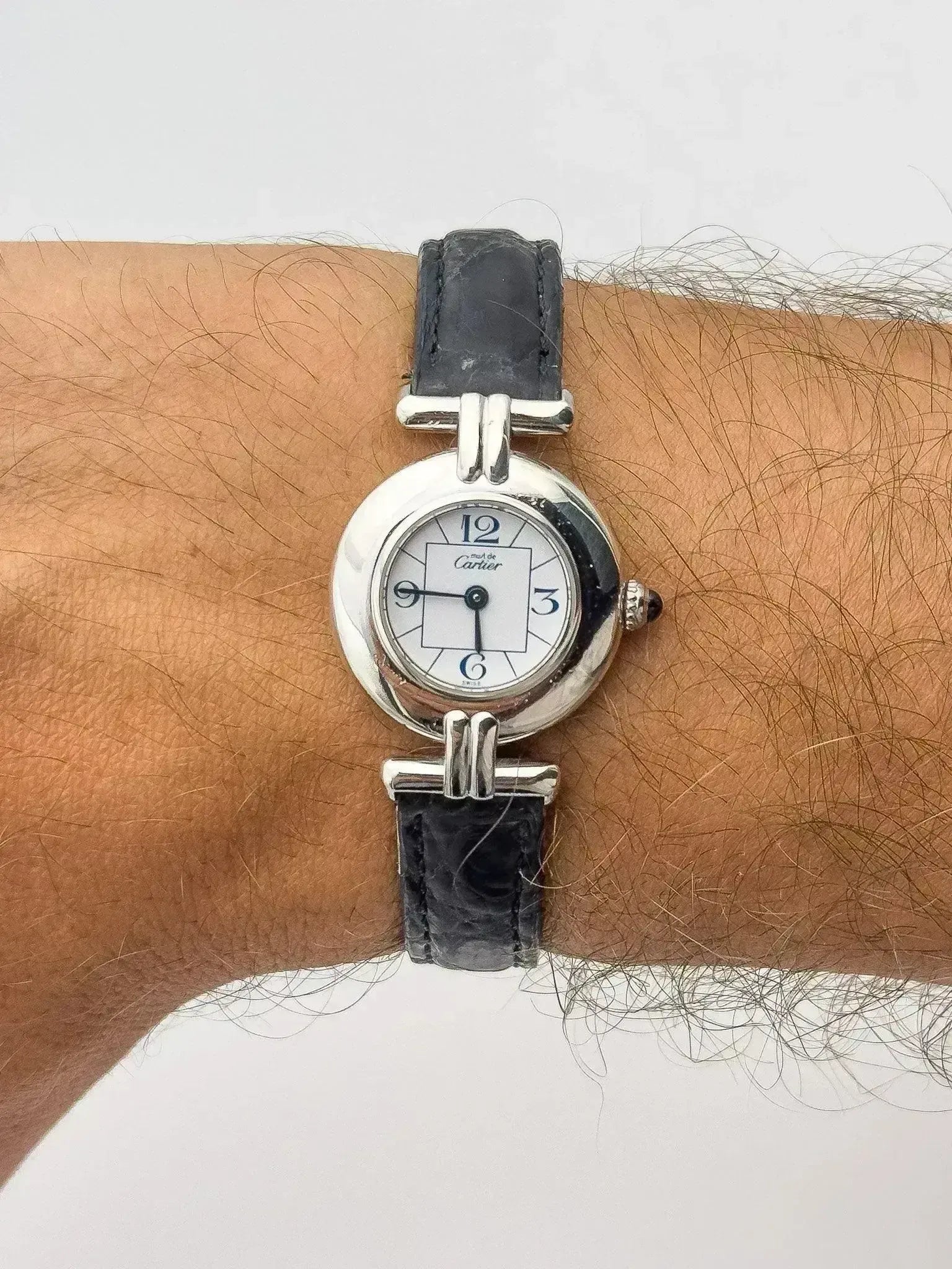 Cartier - Colisée must argent cadran blanc - boîte - 1990s - Atelier Victor