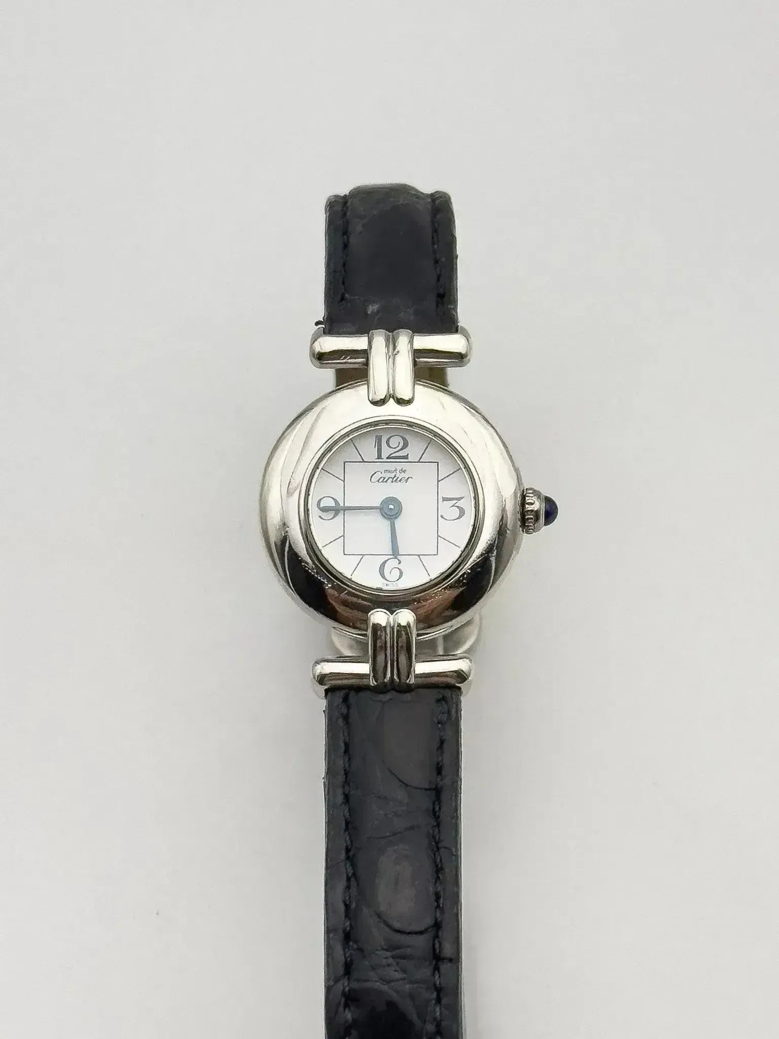 Cartier - Colisée must argent cadran blanc - boîte - 1990s - Atelier Victor