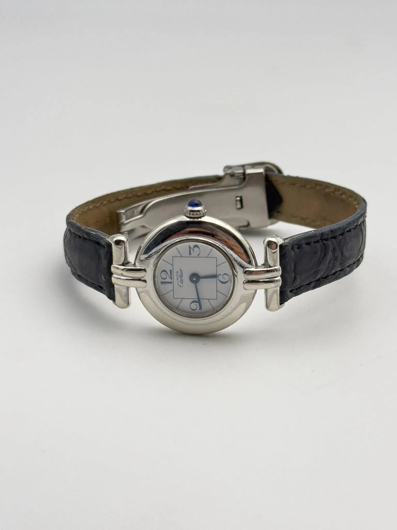 Cartier - Colisée must argent cadran blanc - boîte - 1990s - Atelier Victor - Vintage Shop