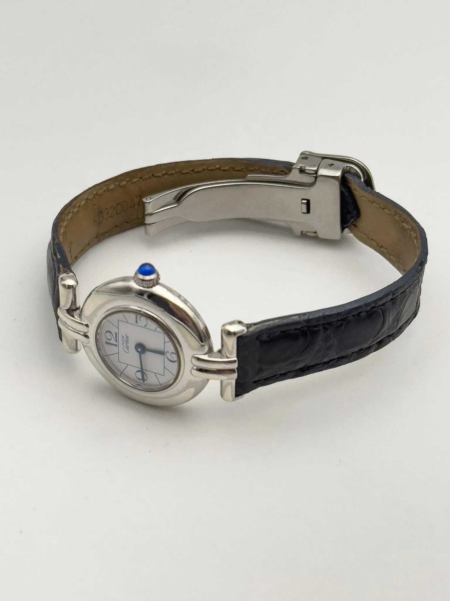 Cartier - Colisée must argent cadran blanc - boîte - 1990s - Atelier Victor - Vintage Shop