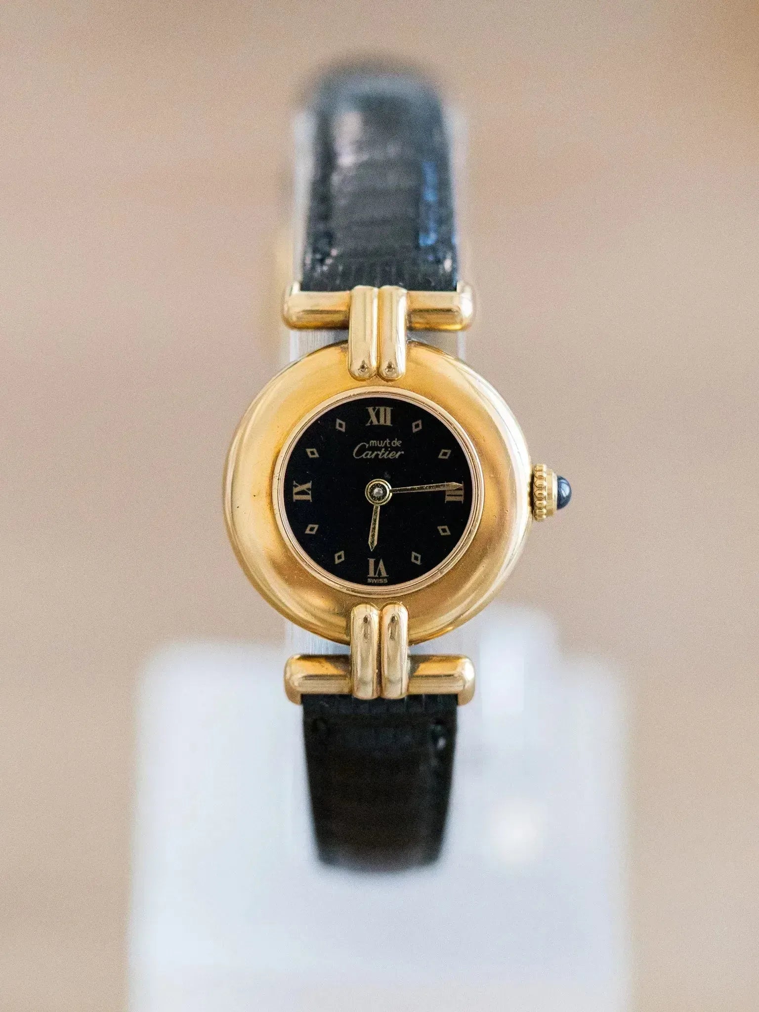 Cartier - Colisée Must Vermeil Noir Boucle ardillon - 1990s - Atelier Victor