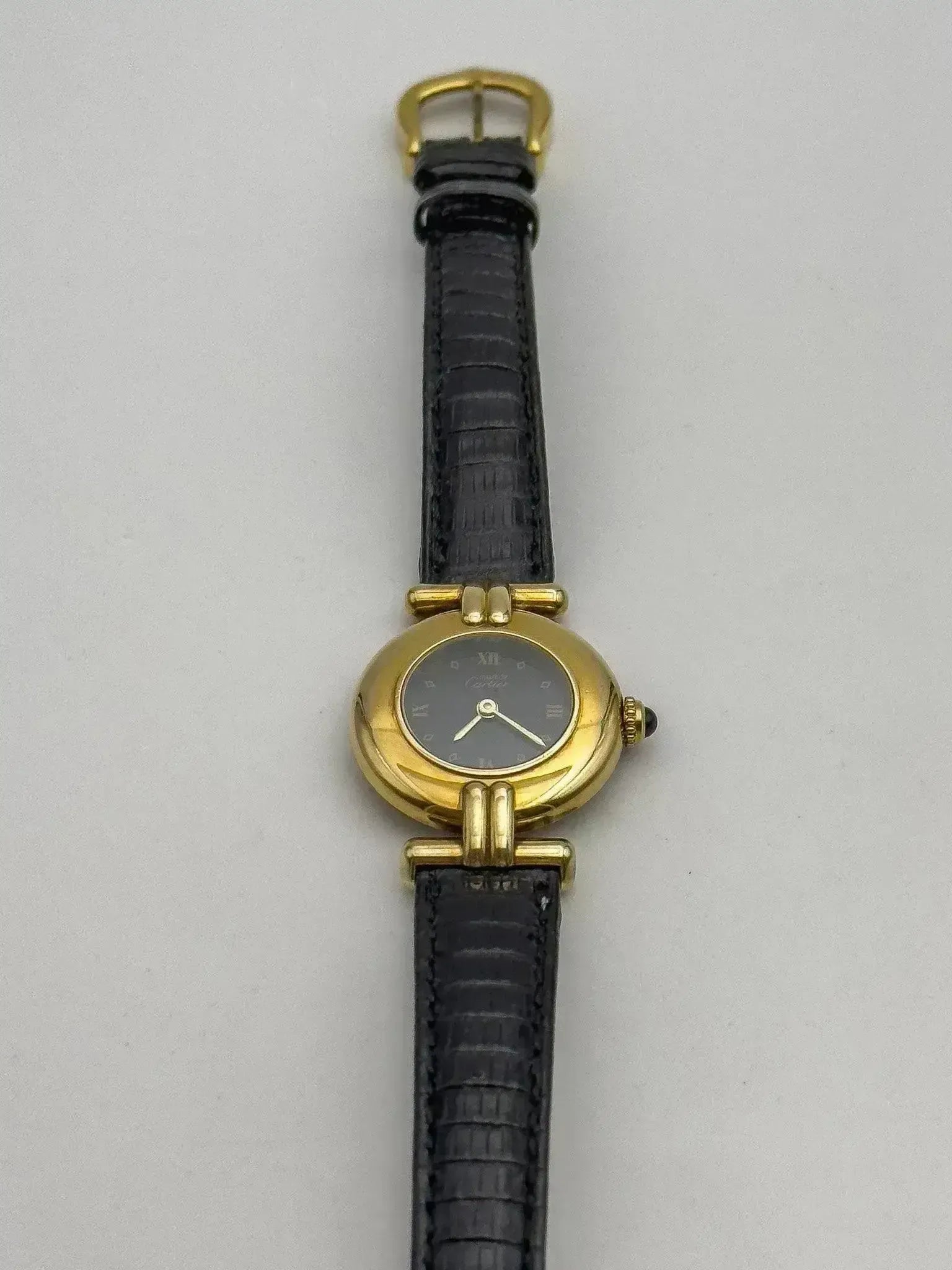 Cartier - Colisée Must Vermeil Noir Boucle ardillon - 1990s - Atelier Victor