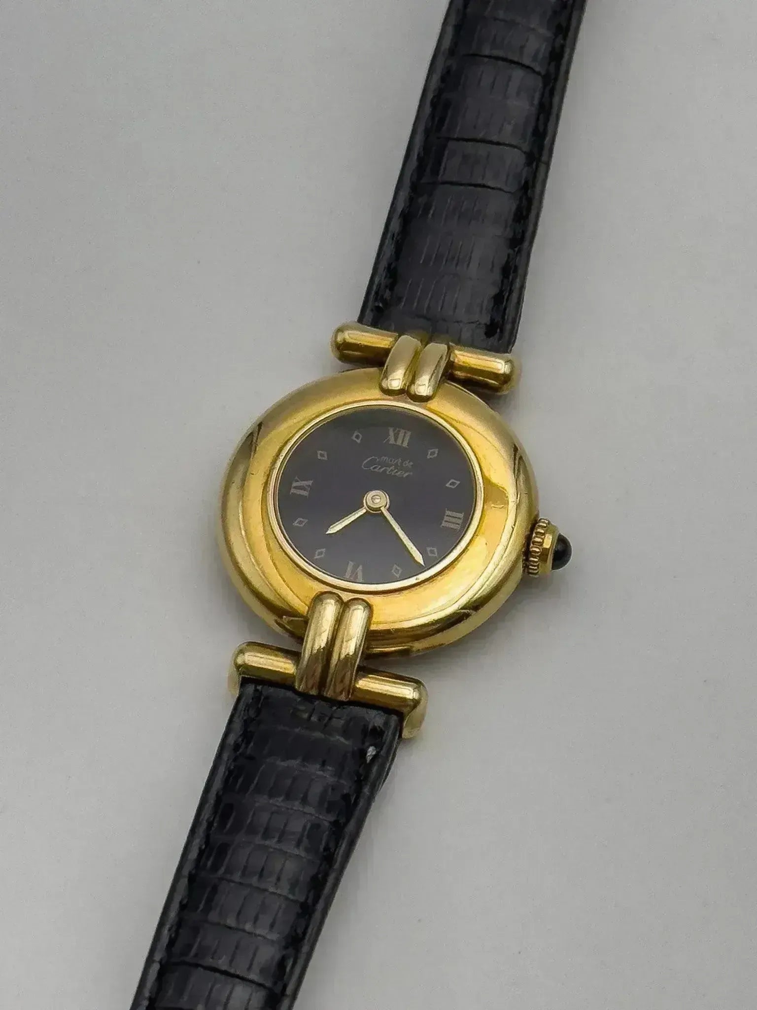 Cartier - Colisée Must Vermeil Noir Boucle ardillon - 1990s - Atelier Victor