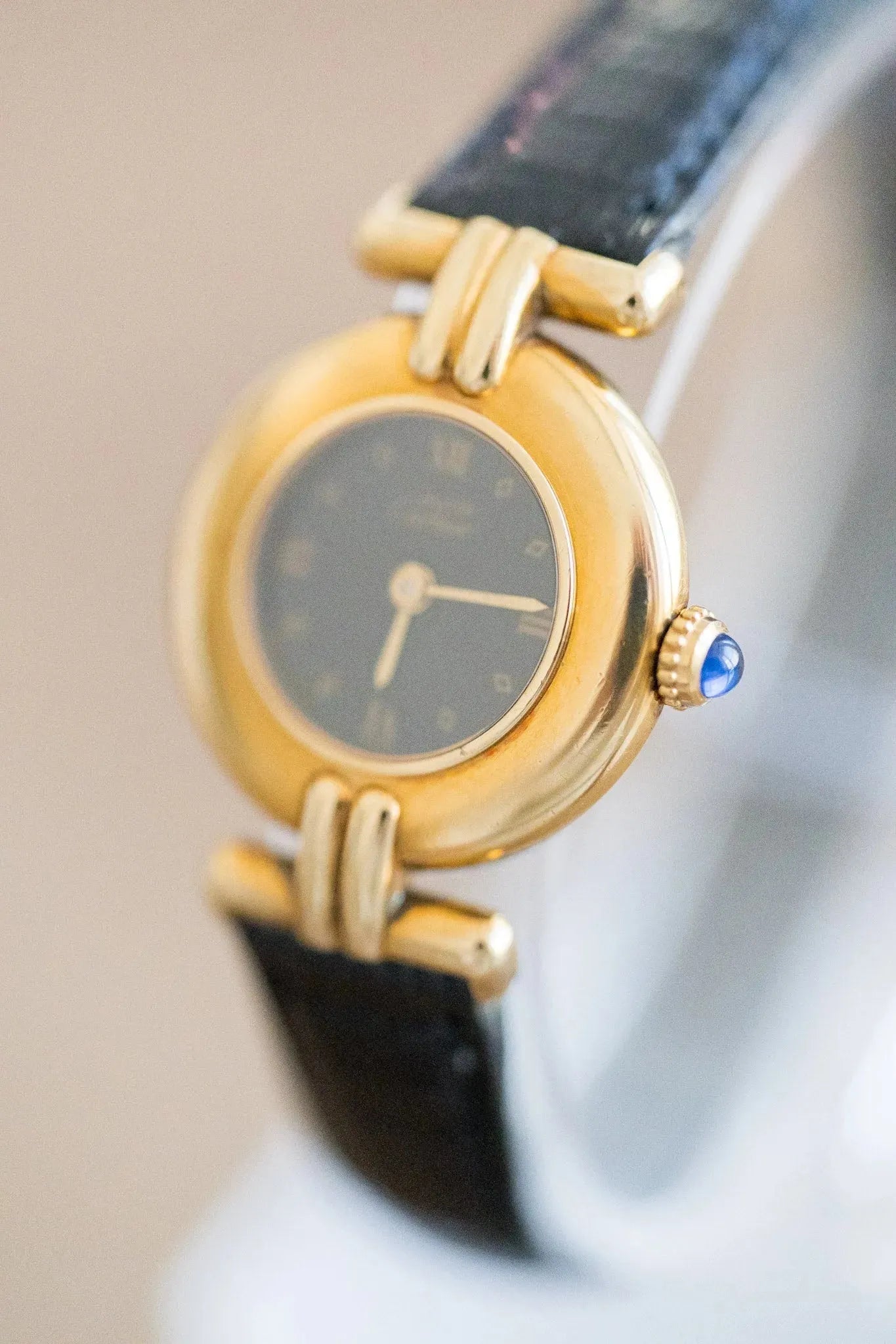 Cartier - Colisée Must Vermeil Noir Boucle ardillon - 1990s - Atelier Victor - Vintage Shop