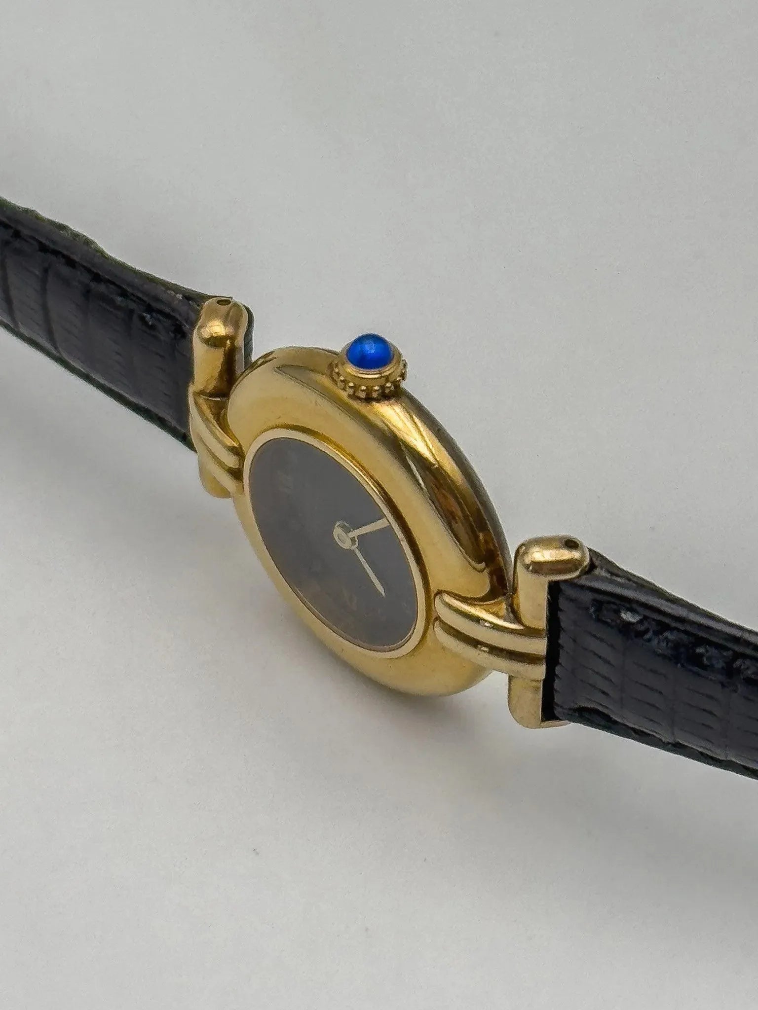 Cartier - Colisée Must Vermeil Noir Boucle ardillon - 1990s - Atelier Victor - Vintage Shop