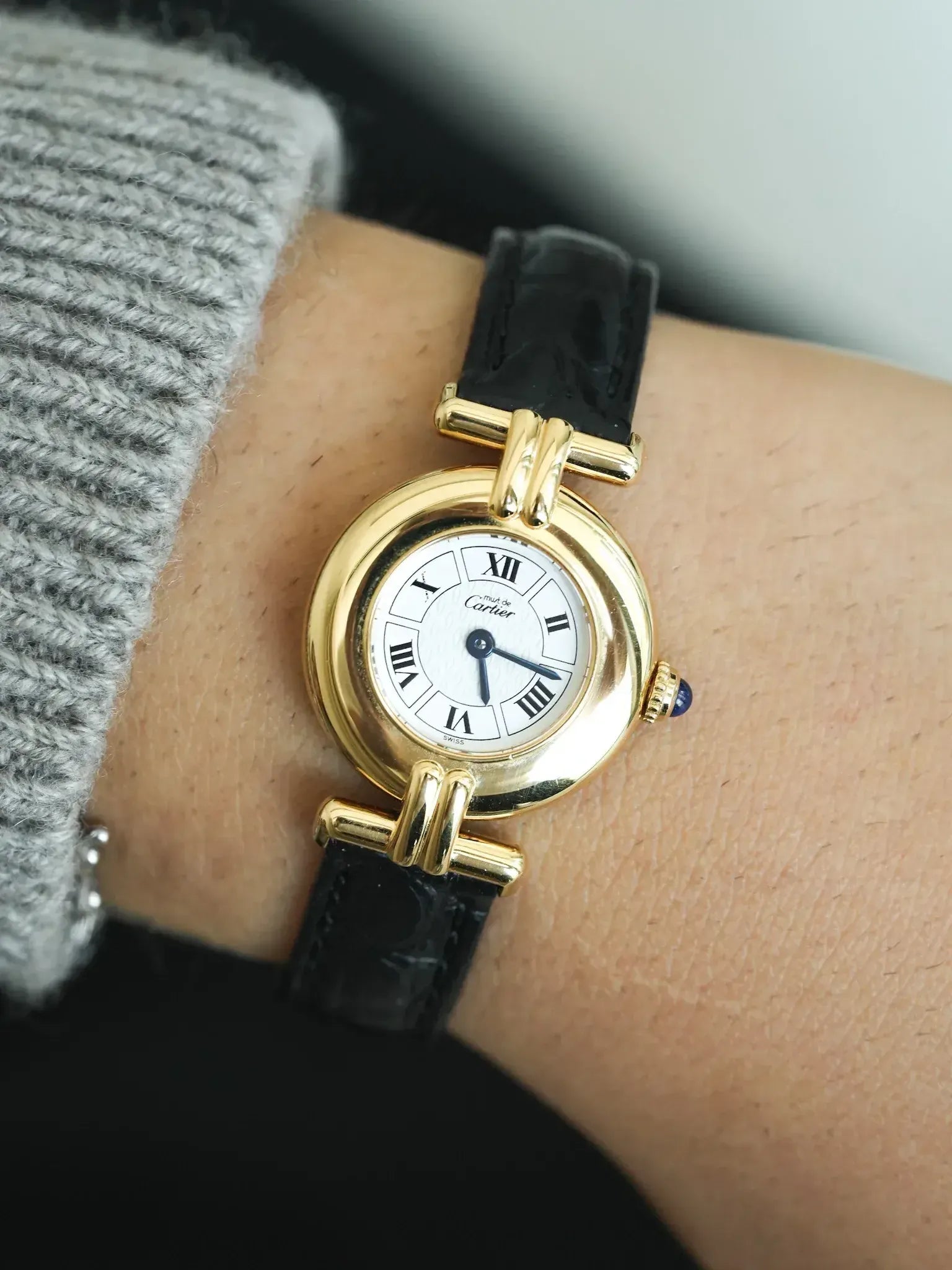 Cartier - 红宝石斗兽场 白色表盘 折叠扣 - 1990s