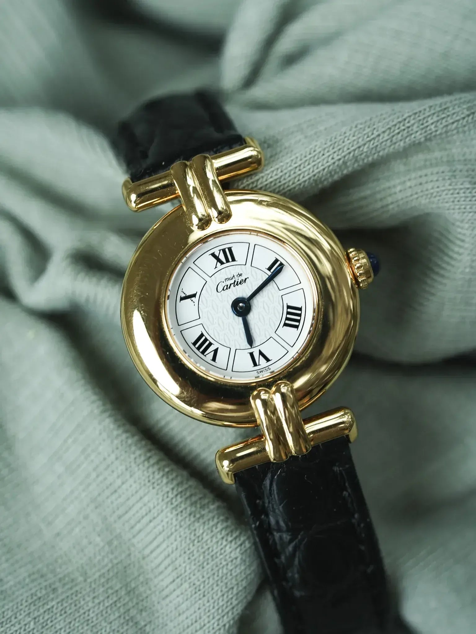 Cartier - 红宝石斗兽场 白色表盘 折叠扣 - 1990s