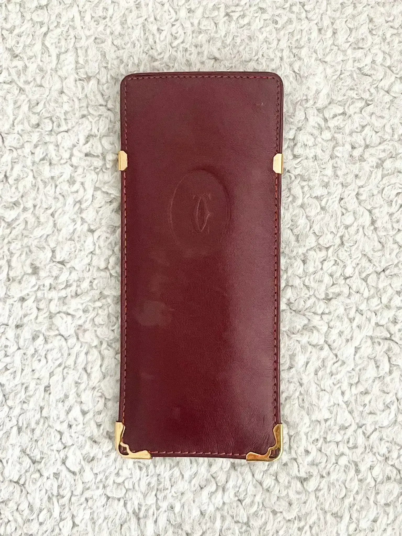 Cartier - Etuis à lunettes vintage cuir rouge - Atelier Victor