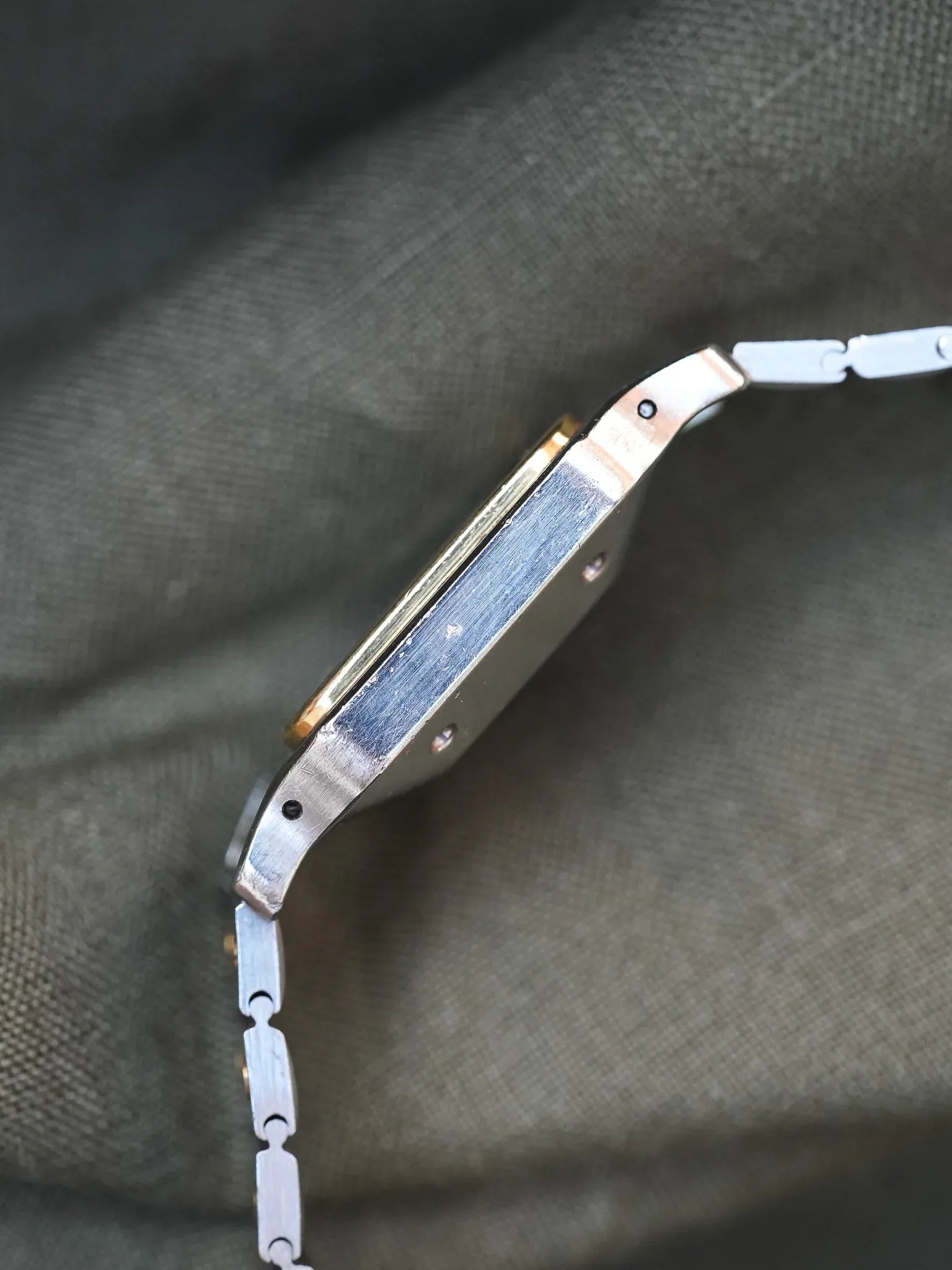 Cartier - La fameuse Santos 2961 or et acier - 1980s - Atelier Victor