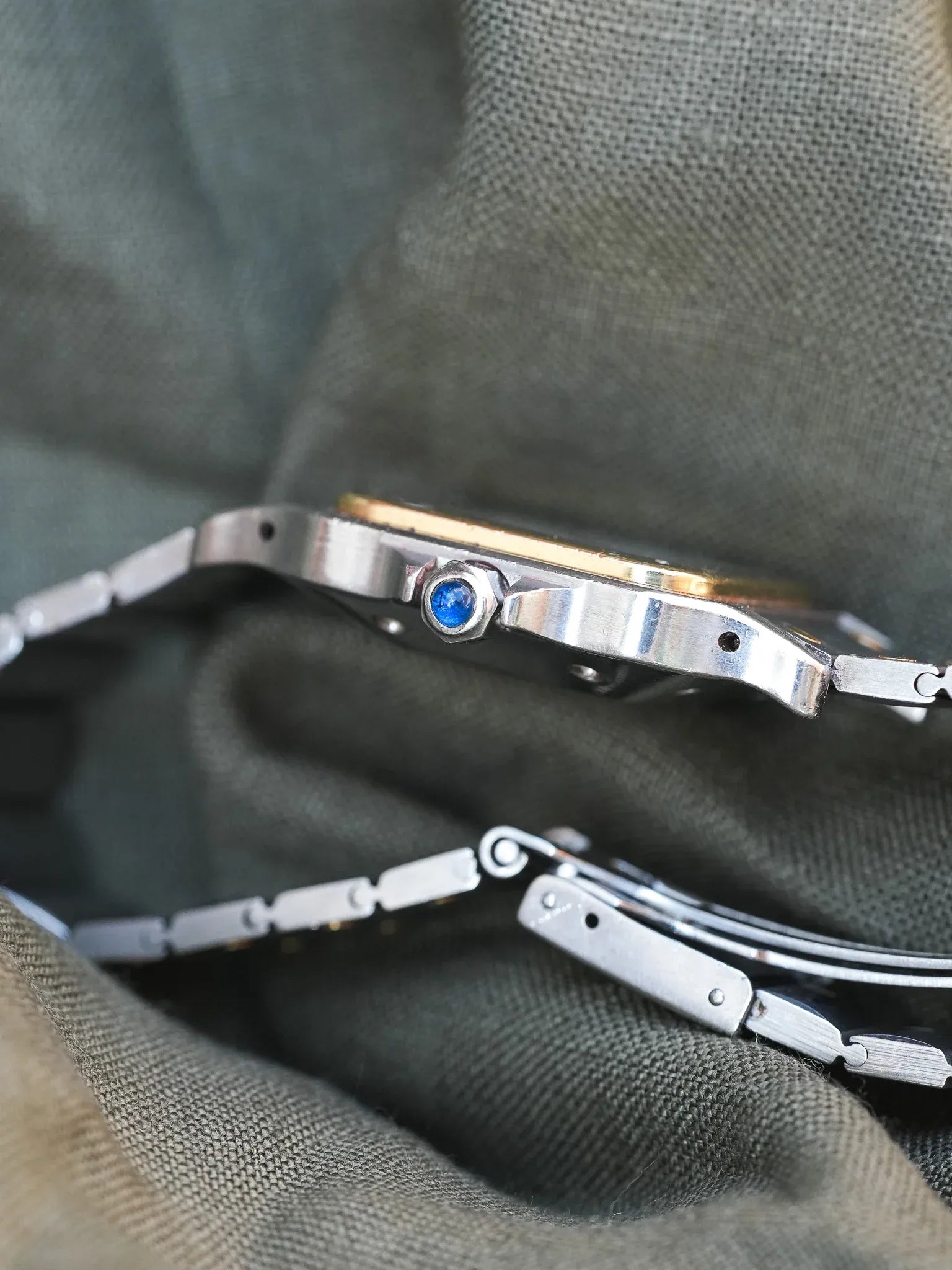 Cartier - La fameuse Santos 2961 or et acier - 1980s - Atelier Victor - Vintage Shop