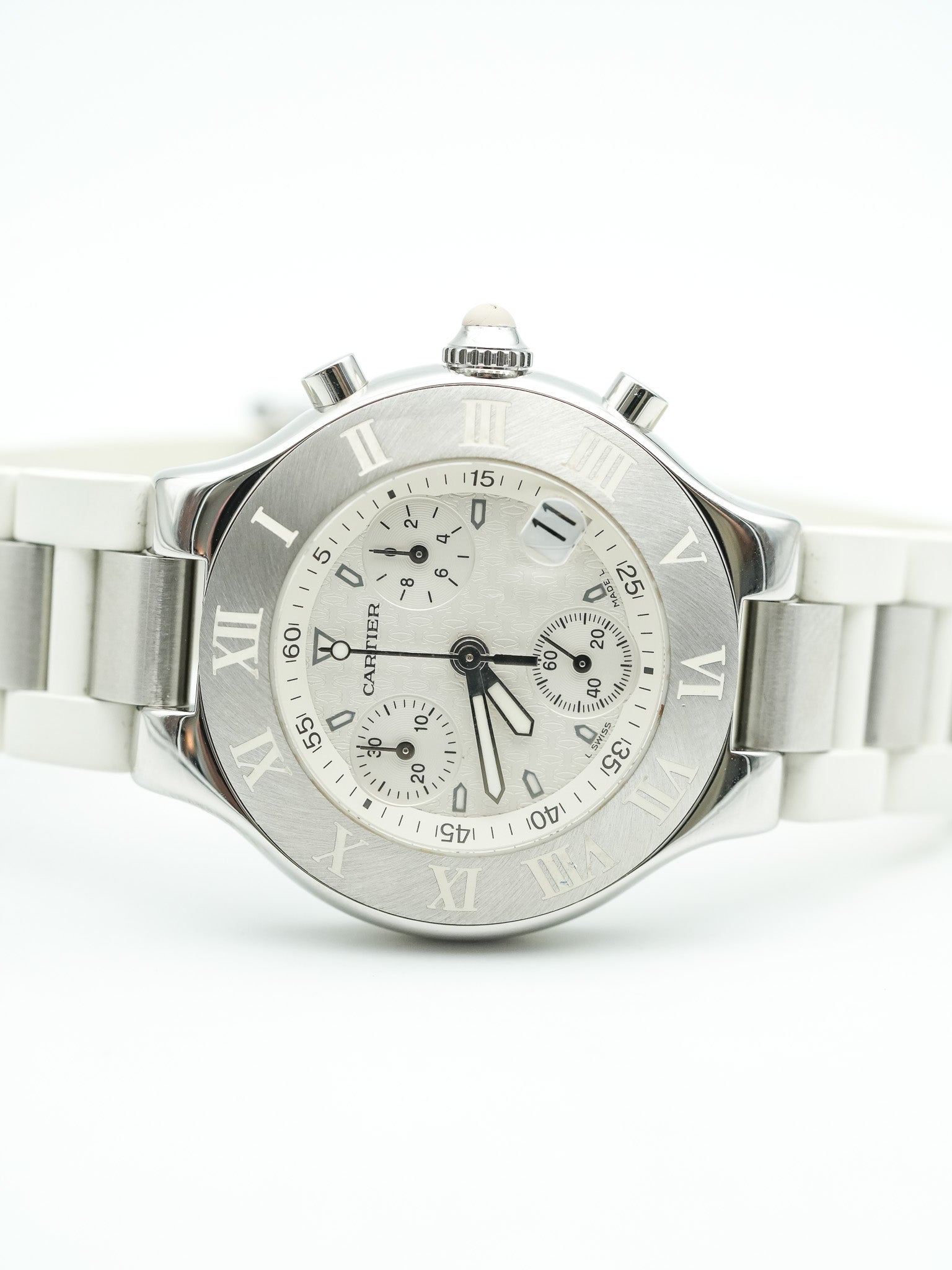 Cartier - Must Chronographe Blanc - 1990s - Atelier Victor Paris - Vintage Watch Shop Dubai