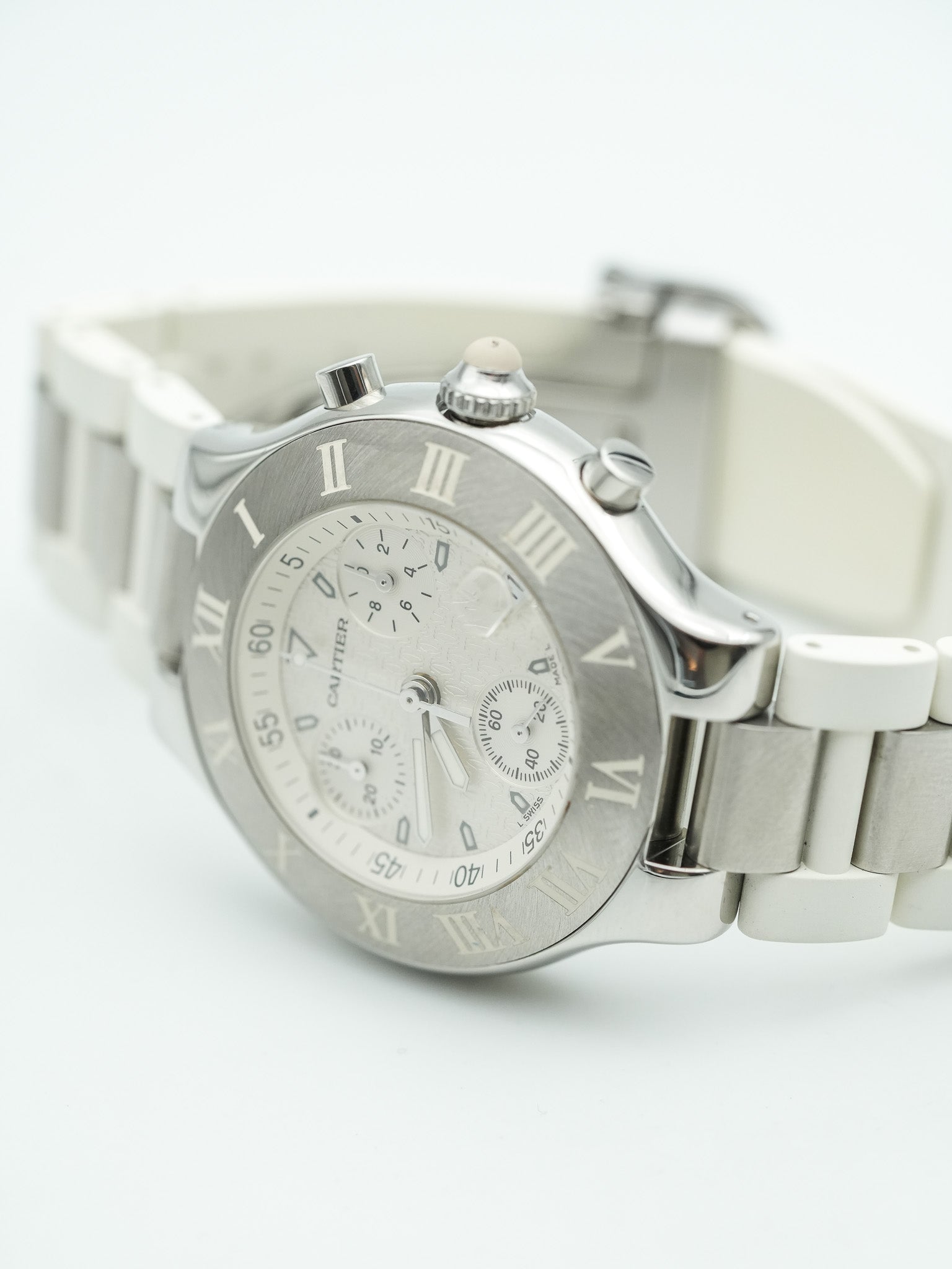Cartier - Must Chronographe Blanc - 1990s - Atelier Victor Paris - Vintage Watch Shop Dubai