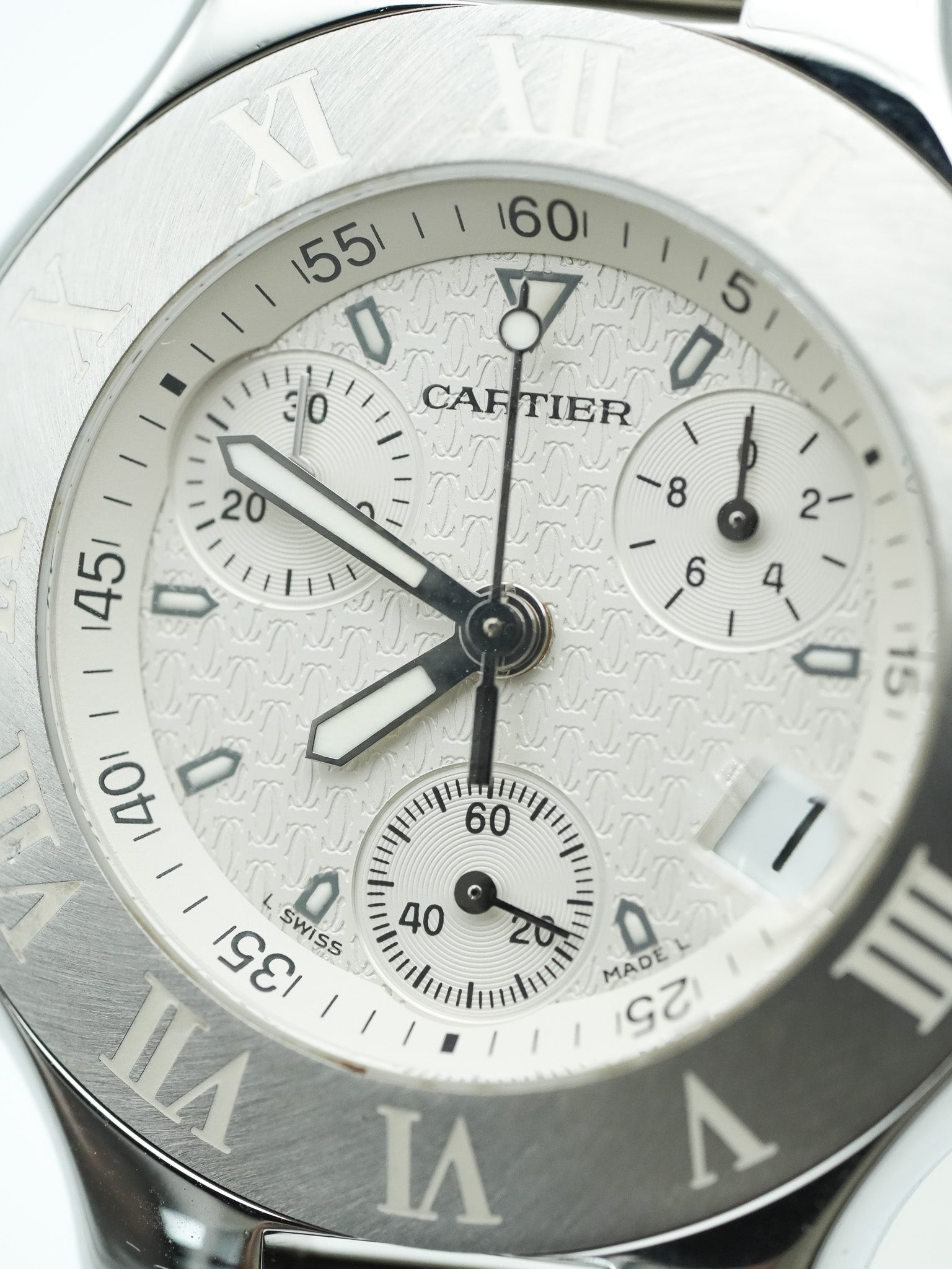 Cartier - Must Chronographe Blanc - 1990s - Atelier Victor - Vintage Shop