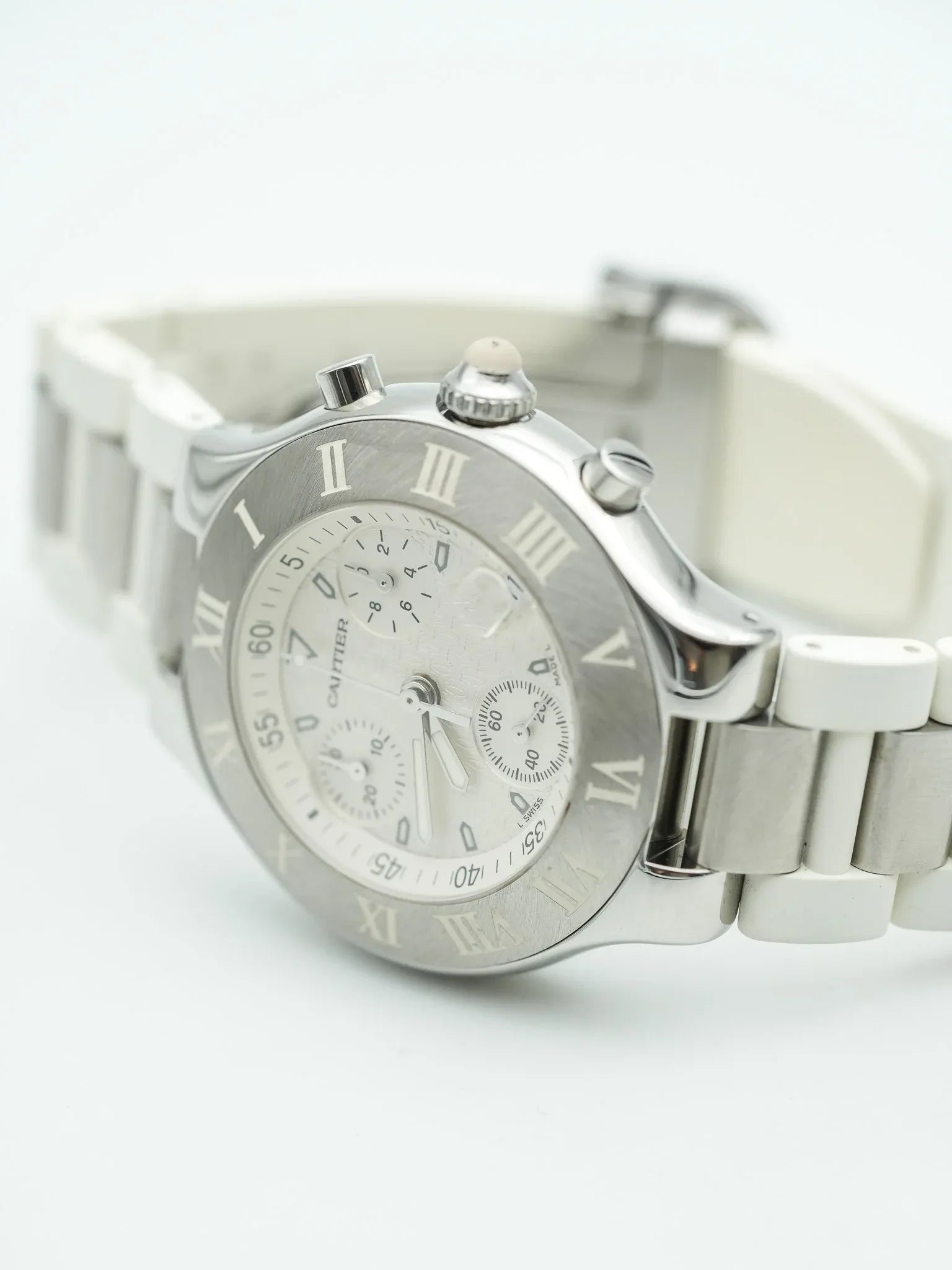 Cartier - Must Chronographe Blanc - 1990s - Atelier Victor - Vintage Shop