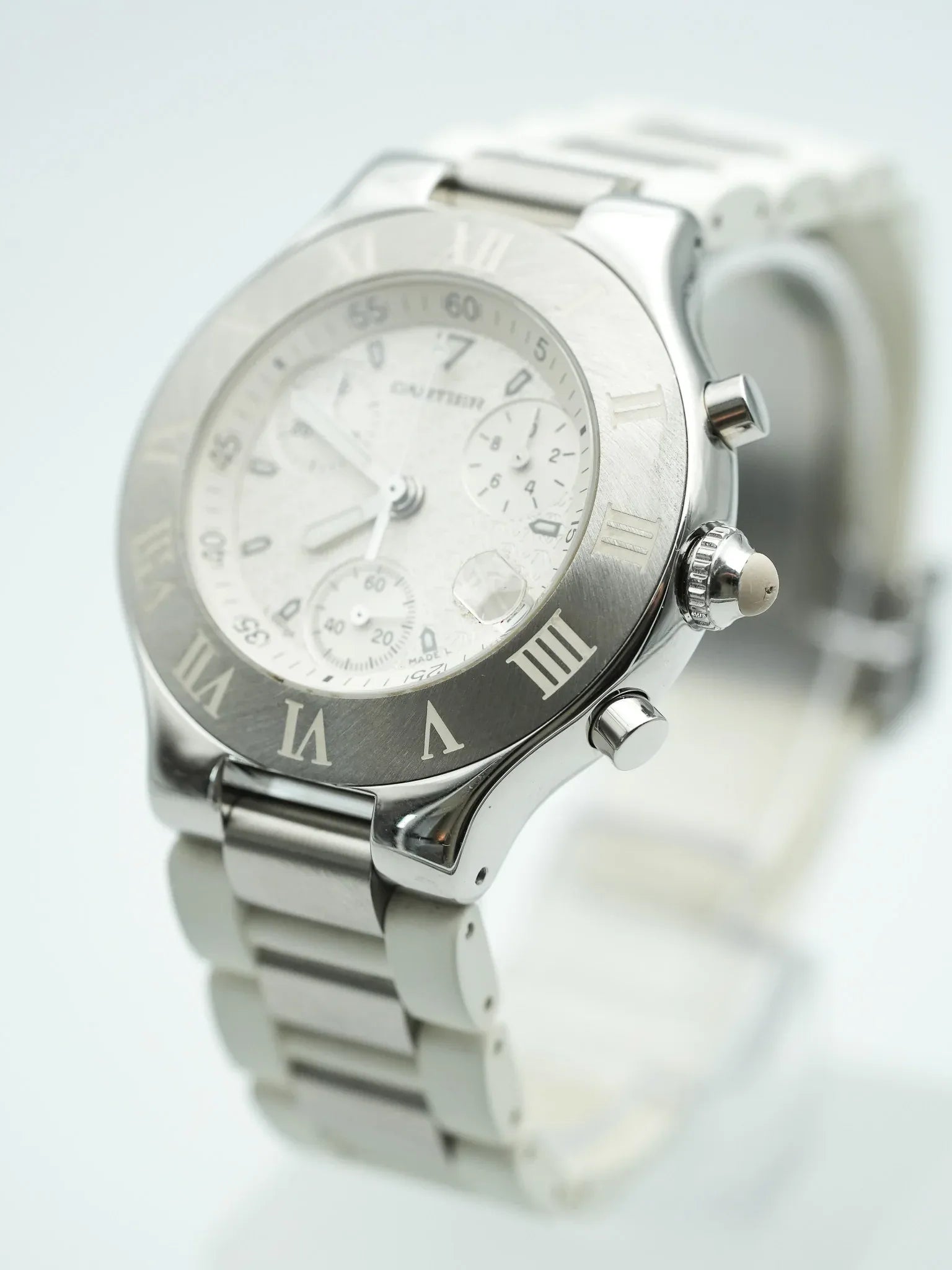 Cartier - Must Chronographe Blanc - 1990s - Atelier Victor - Vintage Shop